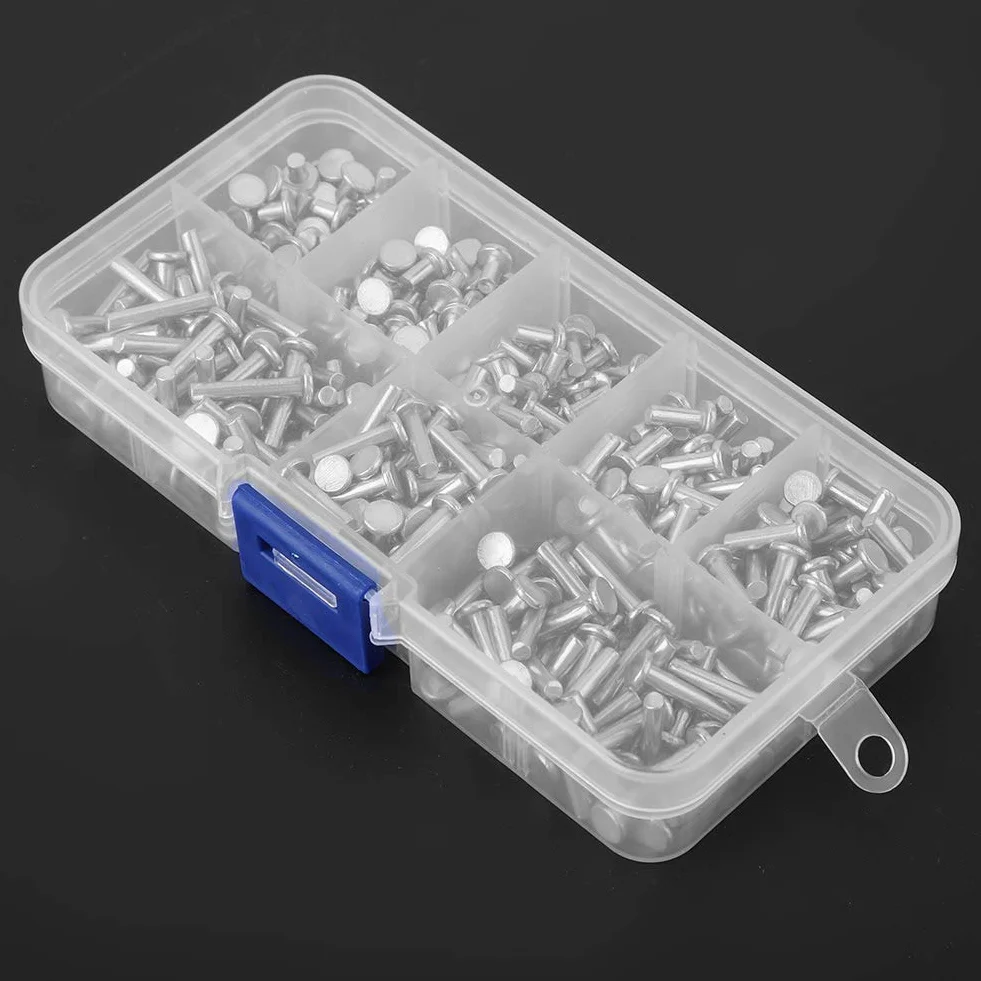 Nity Pełne Aluminium M3 3mm 400 Sztuk z Łbem Płaskim 4mm 16mm Długość