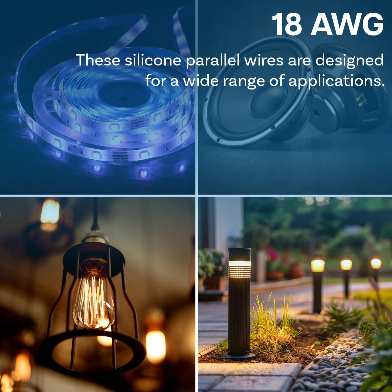 MMOBIEL 18 AWG Przewód Równoległy Miedziany 5m 2 Żyłowy do Samochodu LED Audio Głośników Lamp