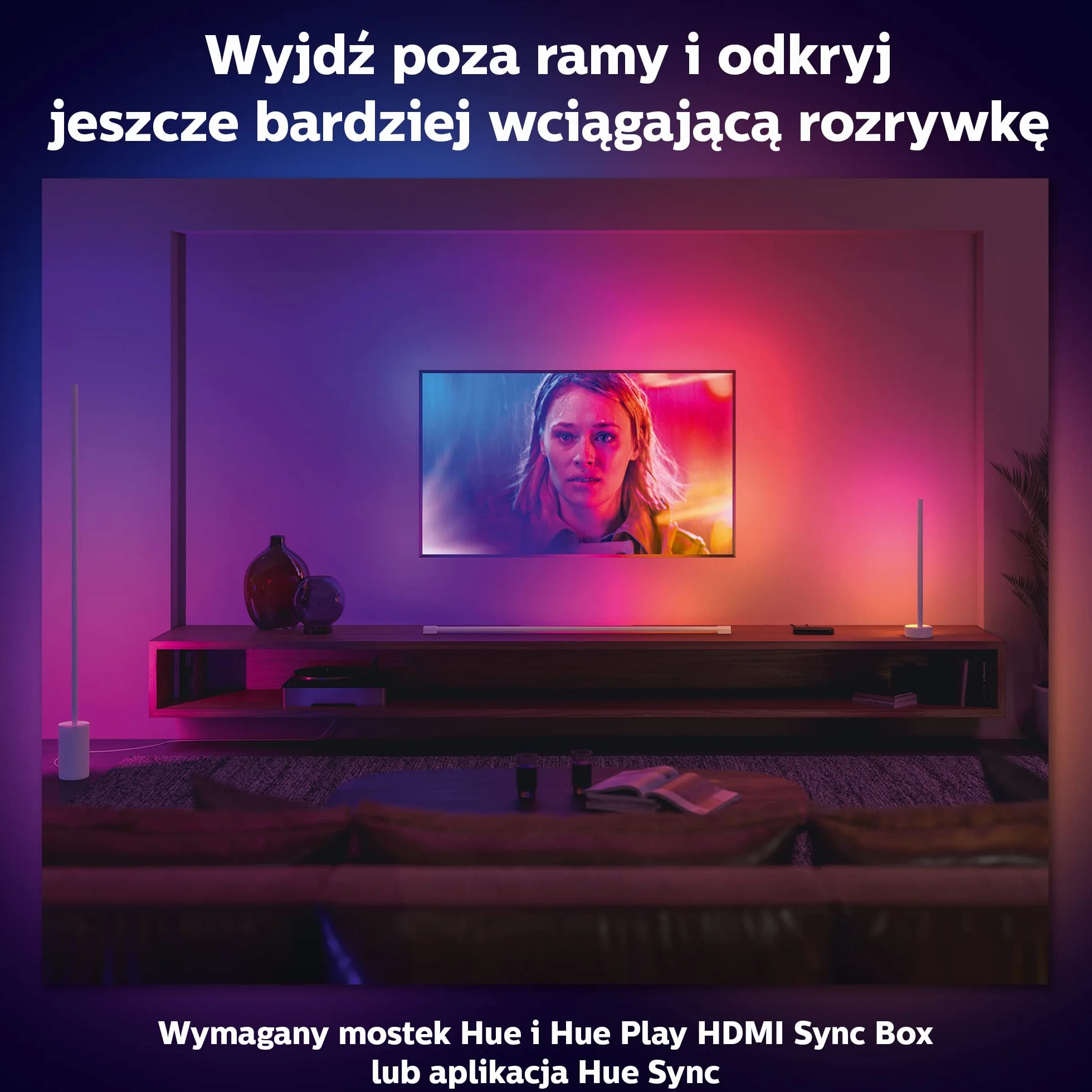 Philips Hue Lampa Podłogowa Signe Gradient Biała, 16 mln Kolorów, Ściemnianie, Smart LED