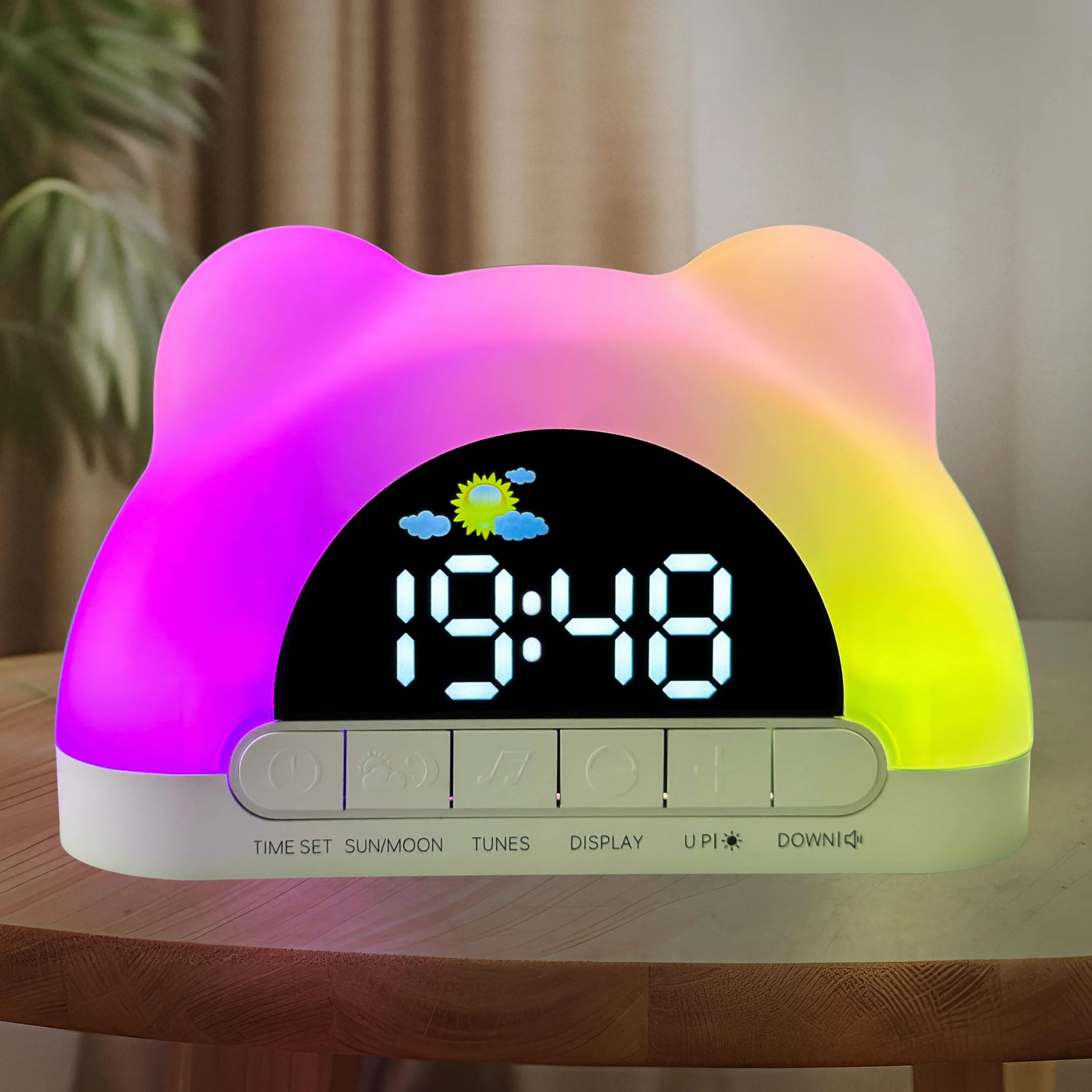 Budzik dla nastolatków z 2 alarmami, tryb drzemki, 12/24 godziny, port USB