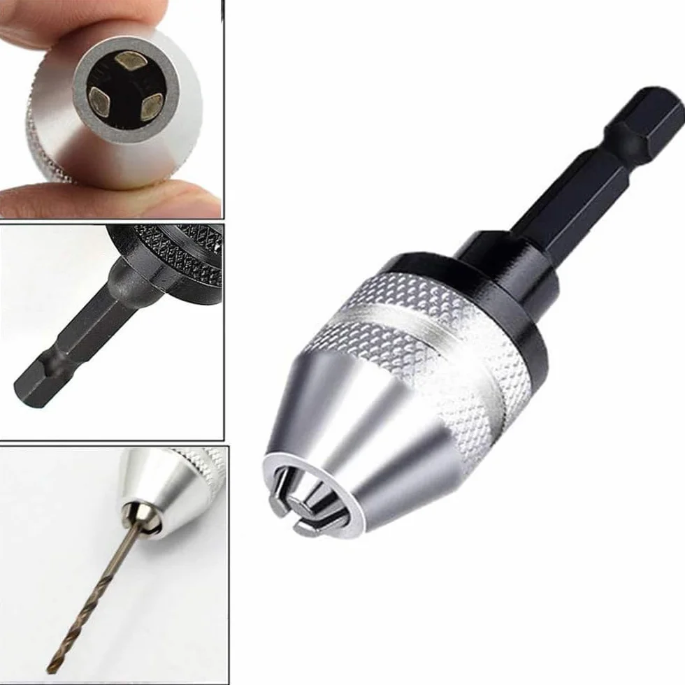 Bezkluczykowy uchwyt wiertarski 1/4 cala sześciokątny 0,3-6,5 mm adapter wiertarki udarowej