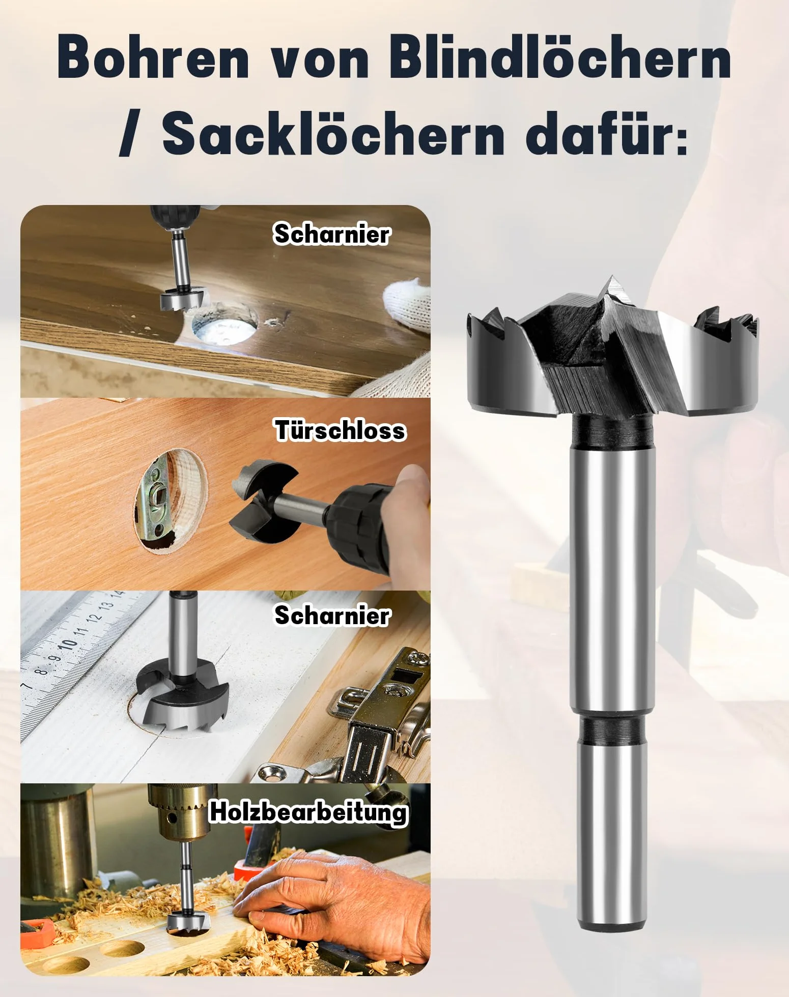 NETONDA Wiertło Forstner 20 mm do drewna z okrągłym trzonkiem