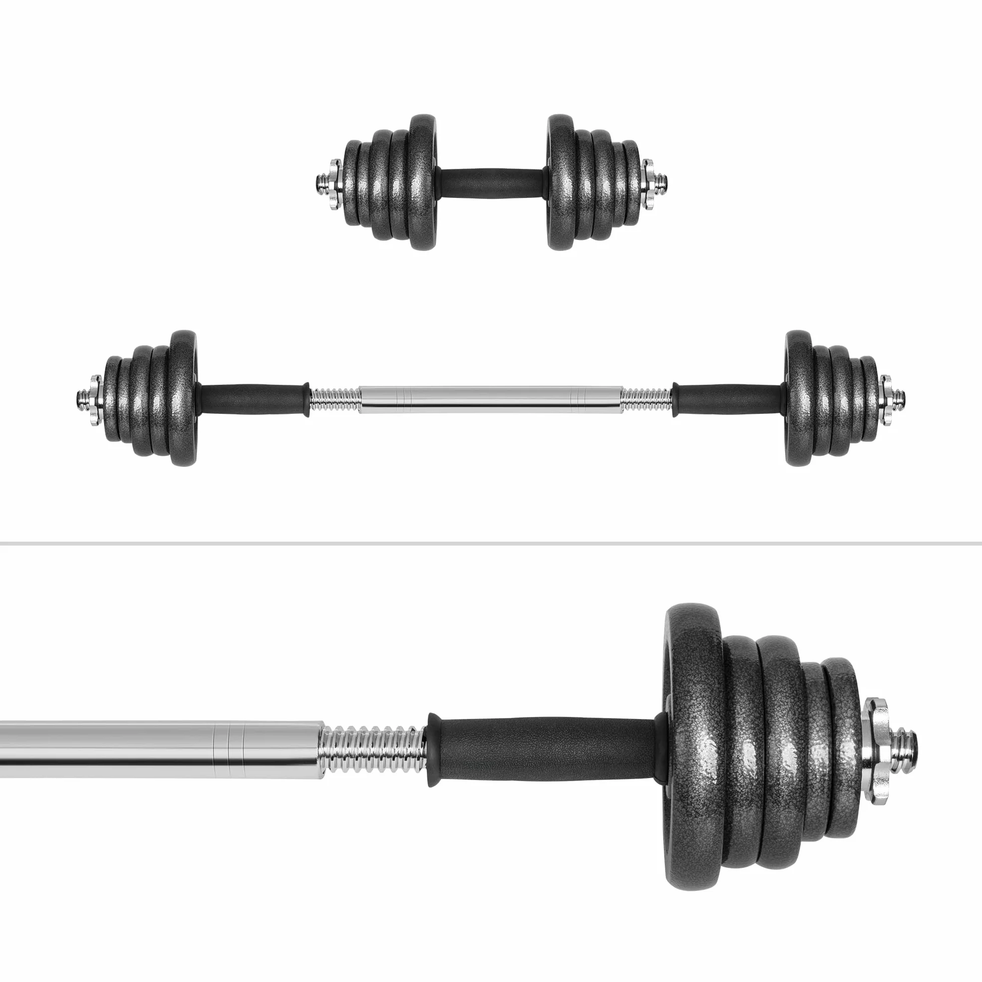 Rebel Electro Hantle Żeliwne w Walizce z Gryfem Zestaw 20kg Regulowane RBA-2327-20
