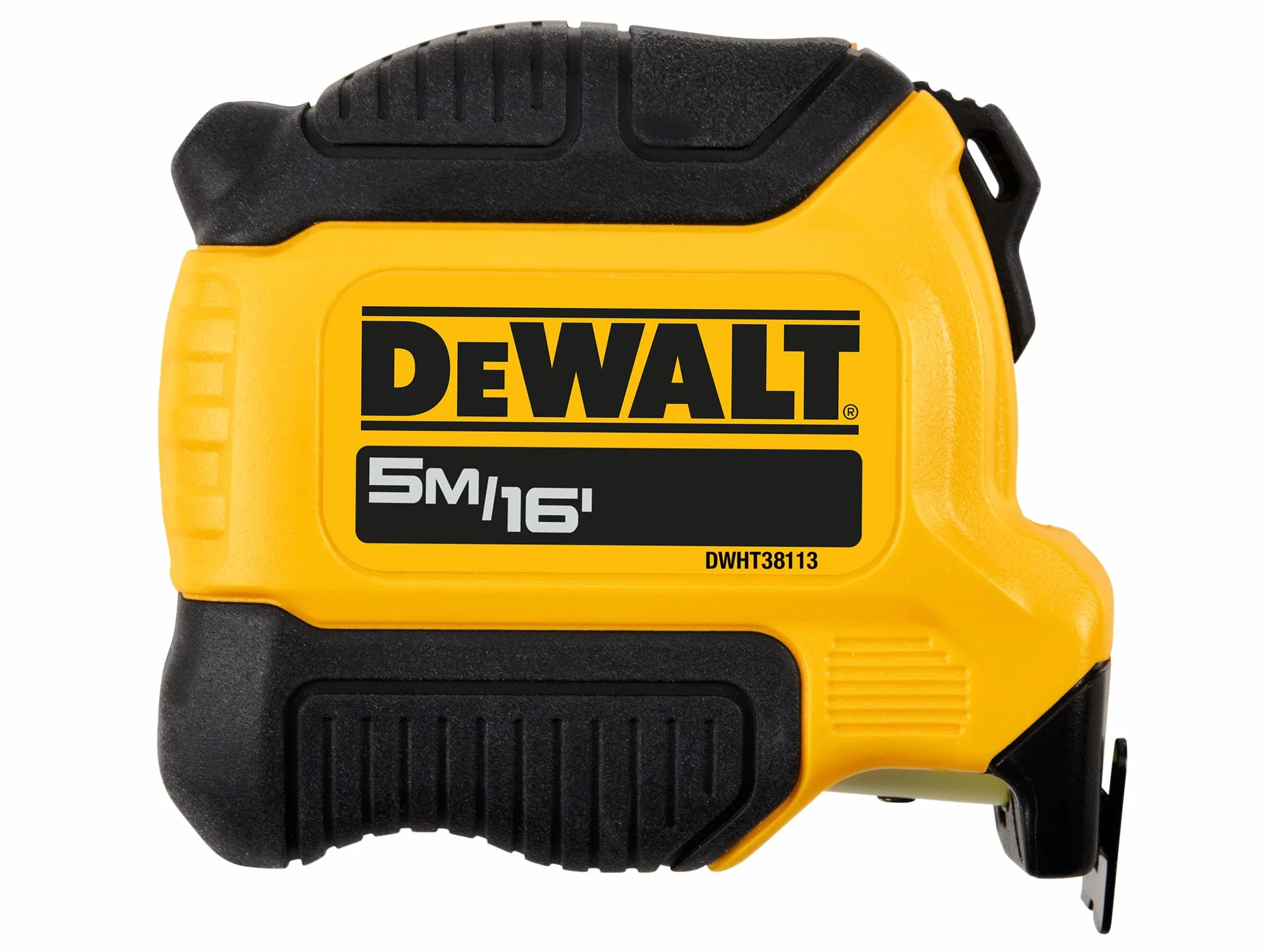DeWALT Kompaktowa taśma miernicza 5 m 28 mm, rozszerzony zasięg 3 m, hamulec palcowy, klasa EC II