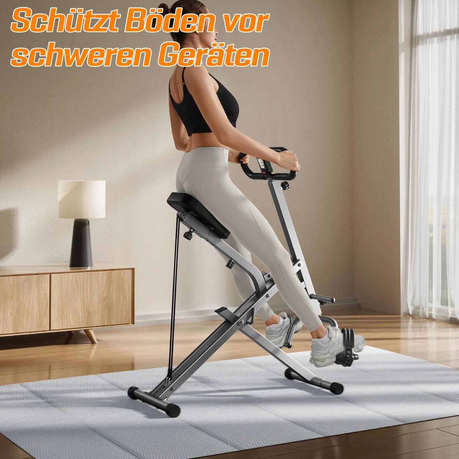Mata ochronna na podłogę, sprzęt fitness, składana mata do bieżni, 183 x 80 cm, 6 mm, mata treningowa z termoplastycznego elastomeru poliestrowego, antypoślizgowa, neutralna zapachowa, amortyzująca
