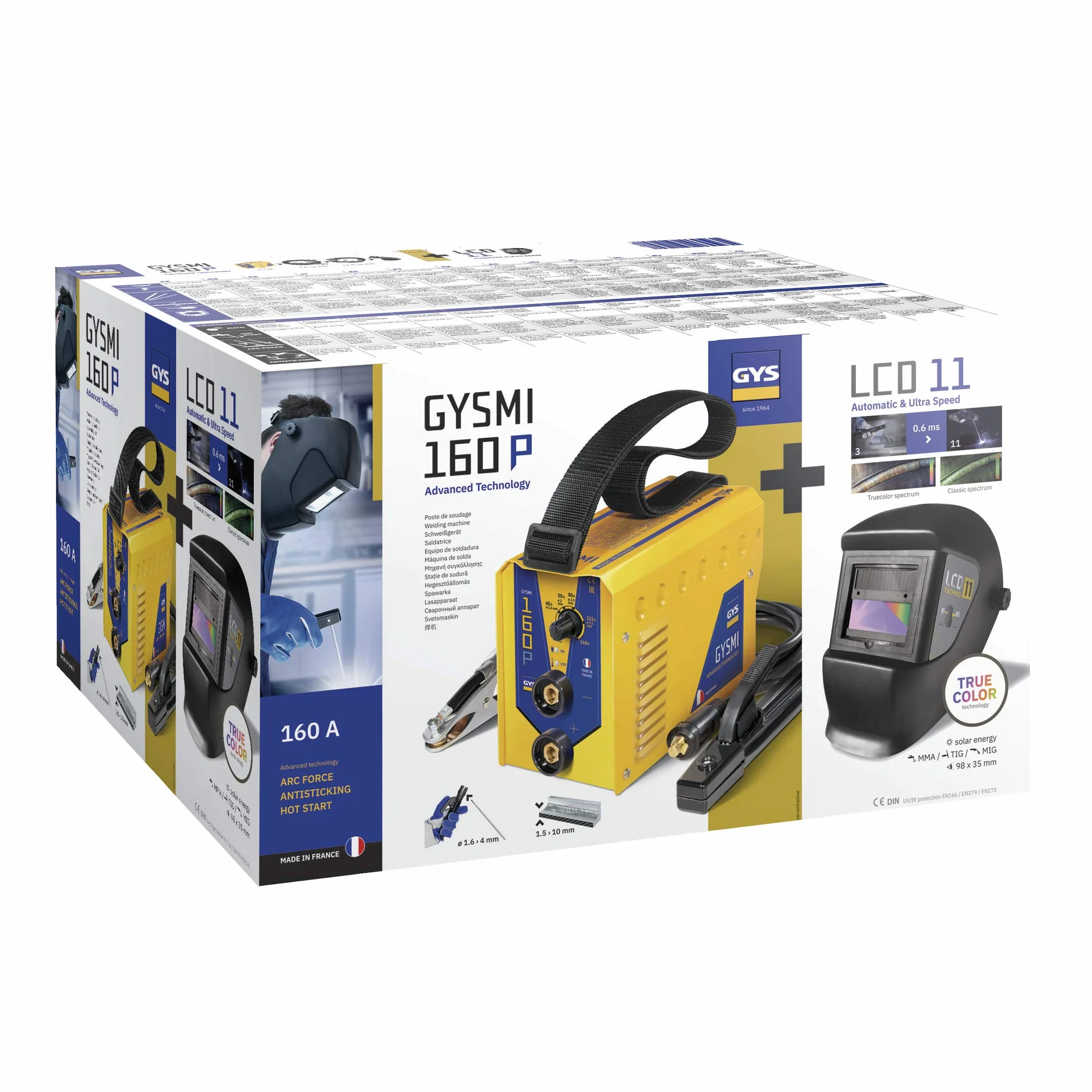 GYS GYSMI 160P LCD 11 Sch biały inwerter spawalniczy 160A