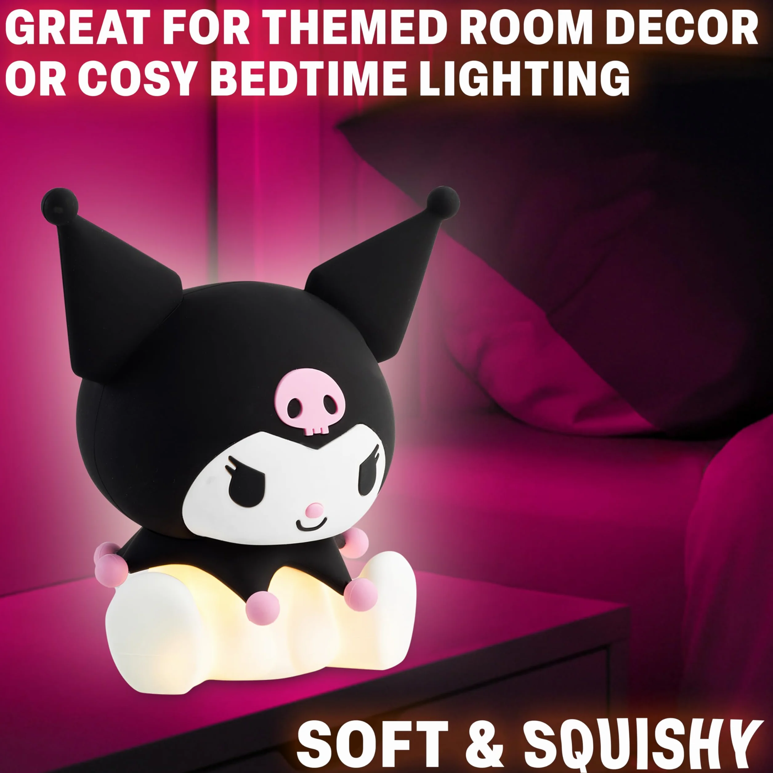 Sanrio Hello Kitty Kuromi Silikonowa Lampka Nocna LED 3D dla Dzieci i Dorosłych