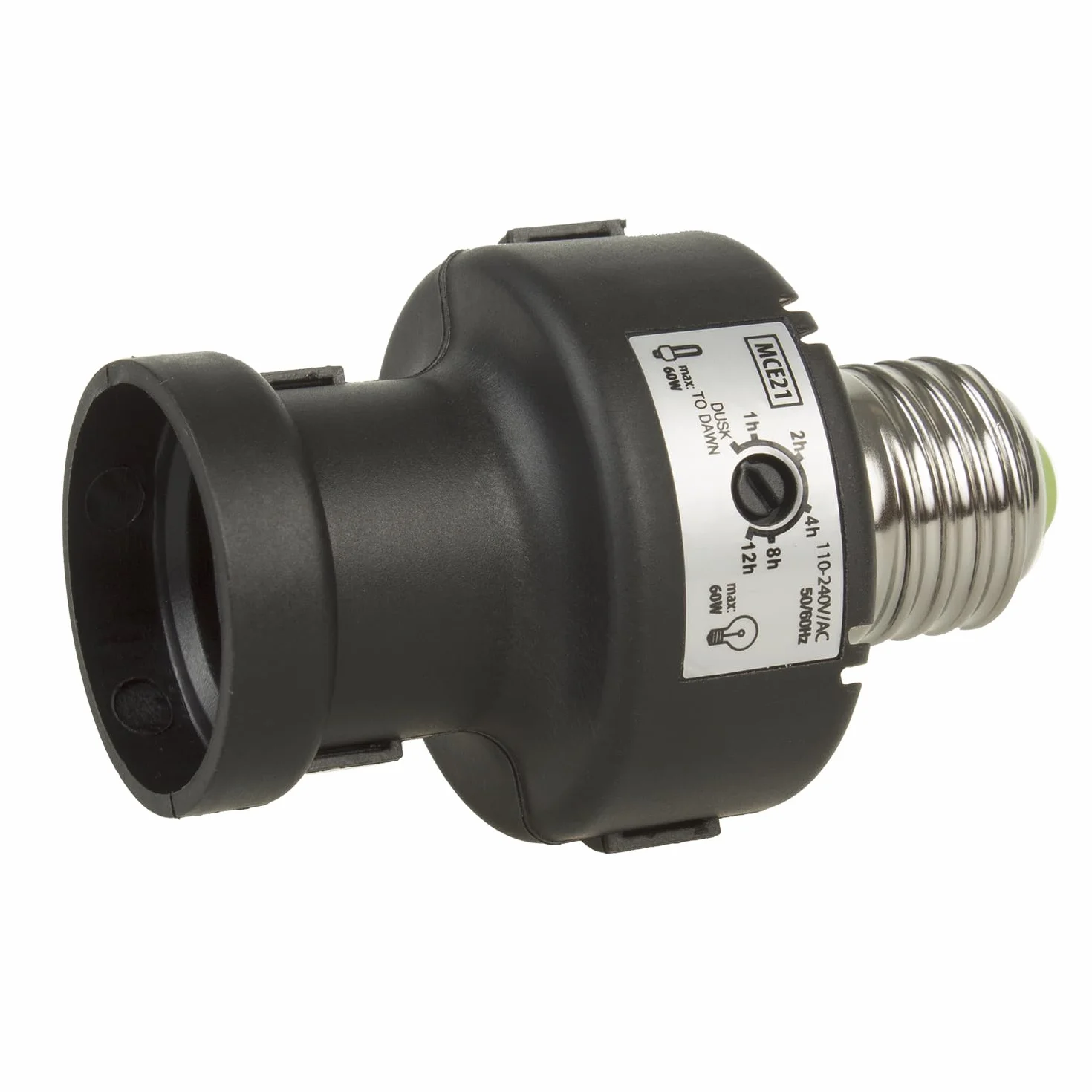 Maclean MCE21B żarówka uchwyt lampy czujnik zmierzchu 100 W 260 stopni czarny