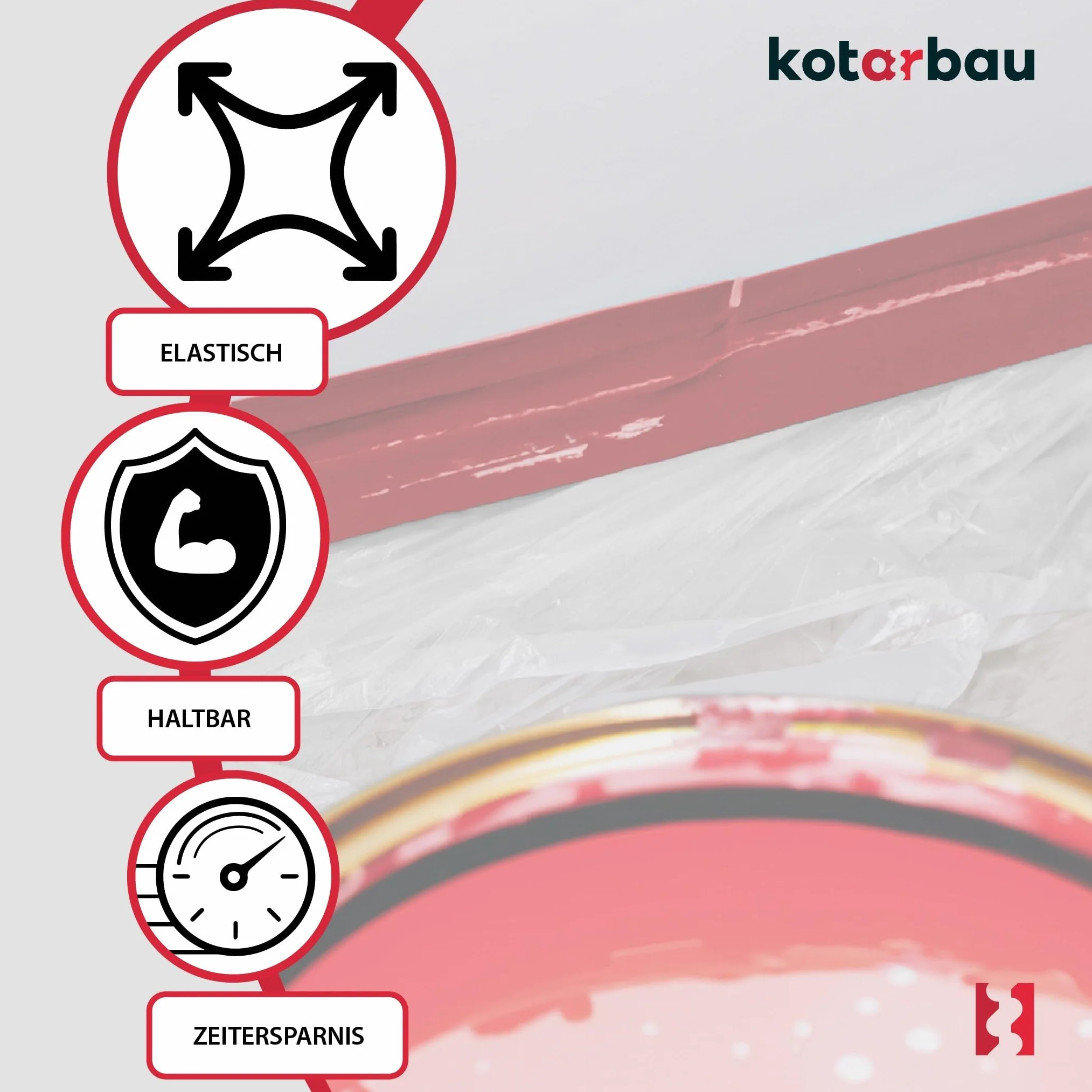 KOTARBAU® Folia Malarska 4 x 5 m Folia Ochronna Budowlana Przezroczysta