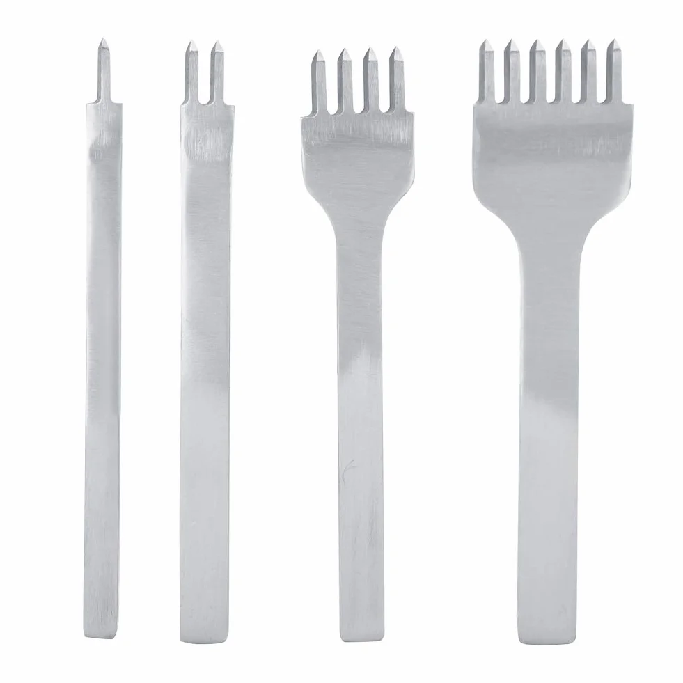 Zestaw Dziurkaczy do Skóry 4 szt. 3 mm 1/2/4/6 Prong Narzędzia Kaletnicze