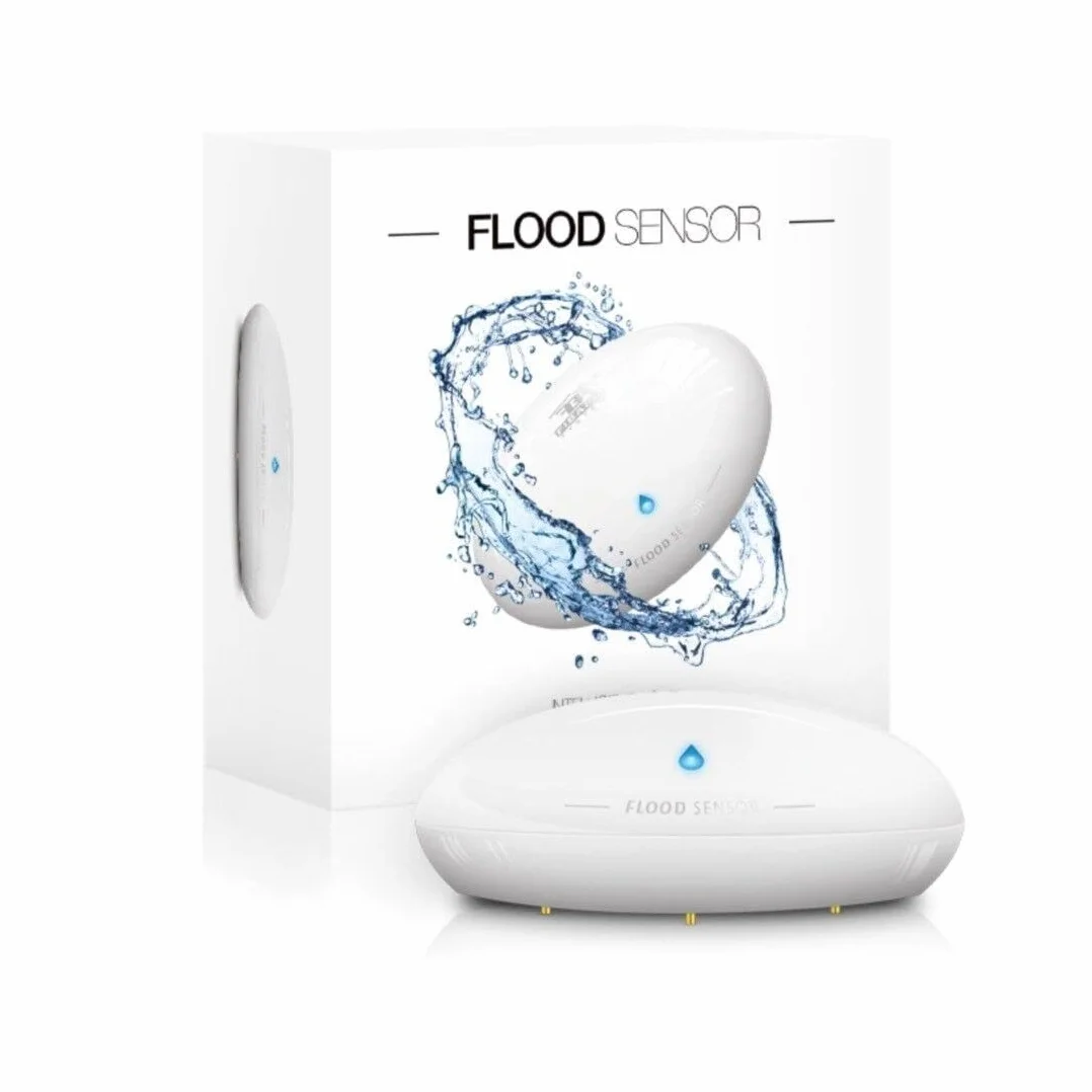 Fibaro Flood Z-Wave Plus Water Leak Freeze Temperature Sensor 3V White