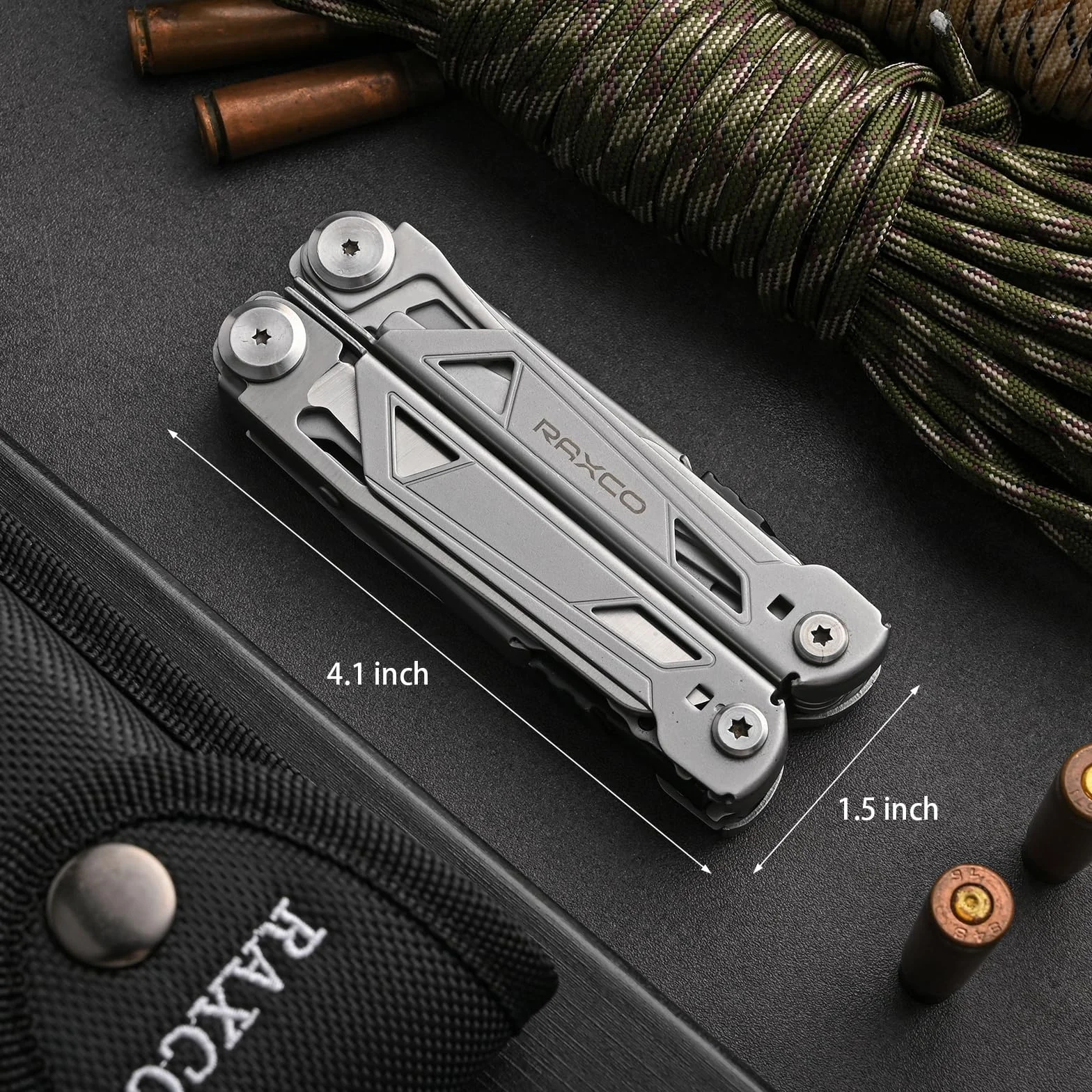 Raxco 15 w 1 szczypce wielofunkcyjne składane ze stali nierdzewnej z etui