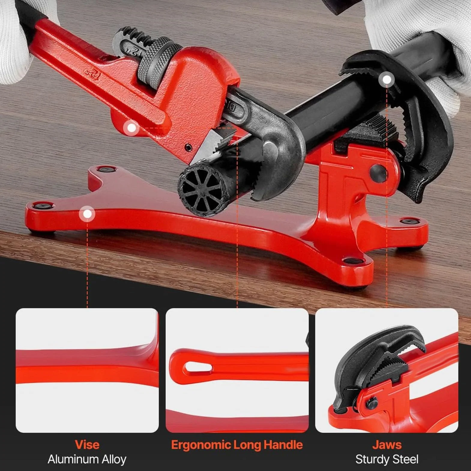 Naroote Obejma do Rur, Imadło Hydrauliczne Aluminiowe, Zakres Mocowania 1/8-1/2 Cala