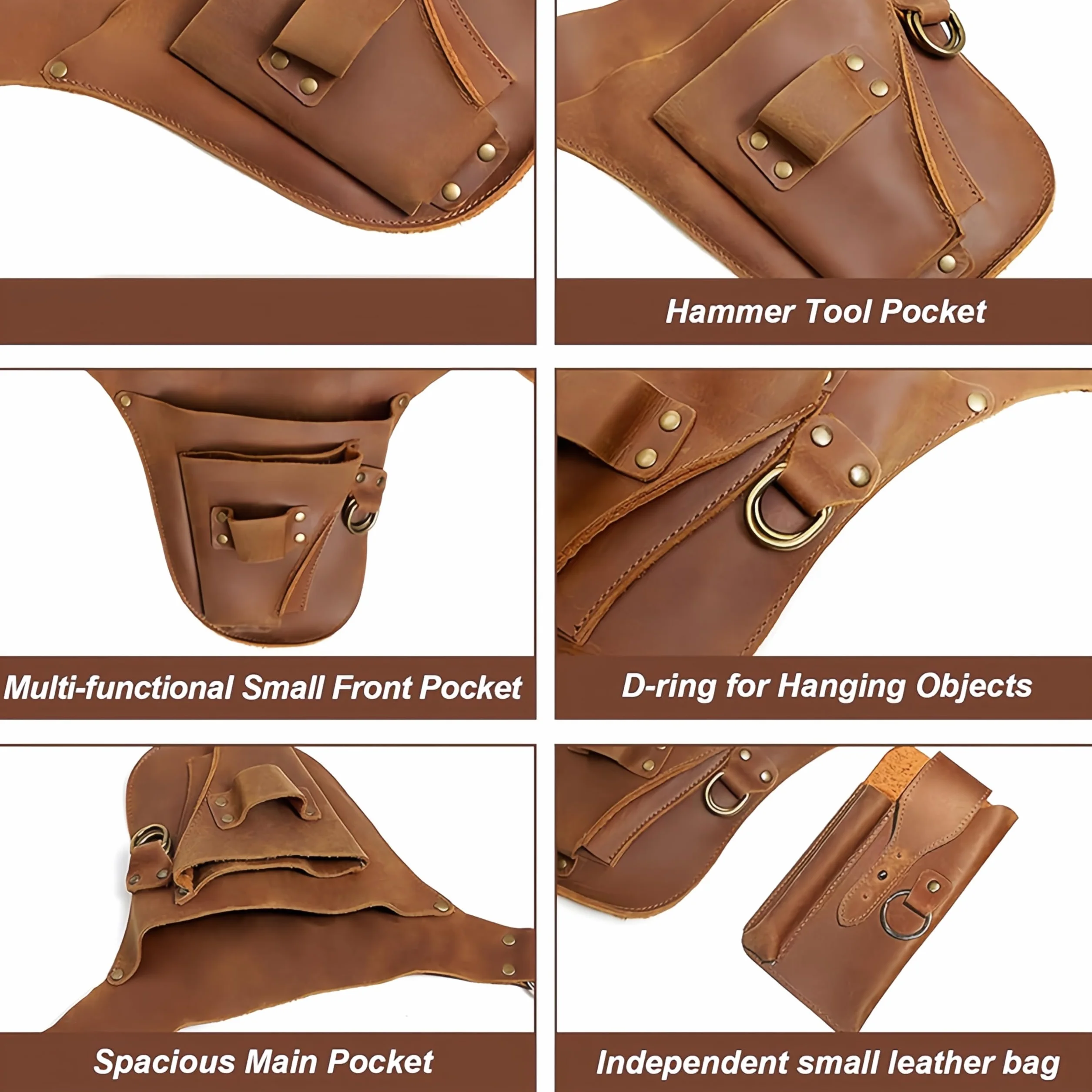 Garden Tool Belt Heavy PU Leather Portable Organizer Multifunctional