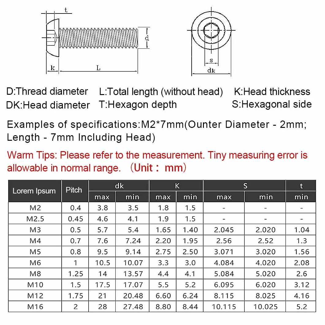 Śruby Imbusowe M4x45mm ze Stali Nierdzewnej 30 sztuk