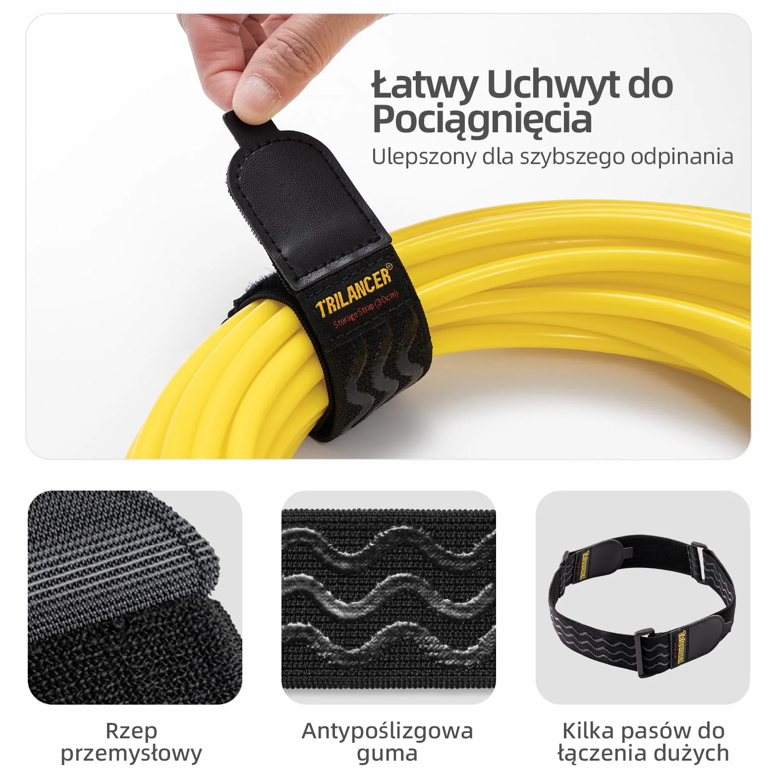 Trilancer Paski zaciskowe elastyczne antypoślizgowe 30 cm 8 szt