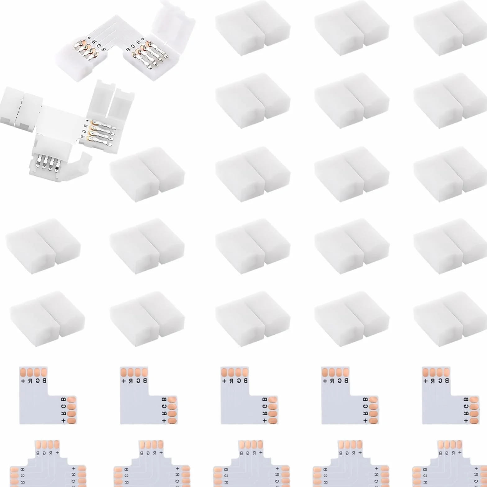 Zestaw złączek LED do taśm świetlnych 30 sztuk 10 mm
