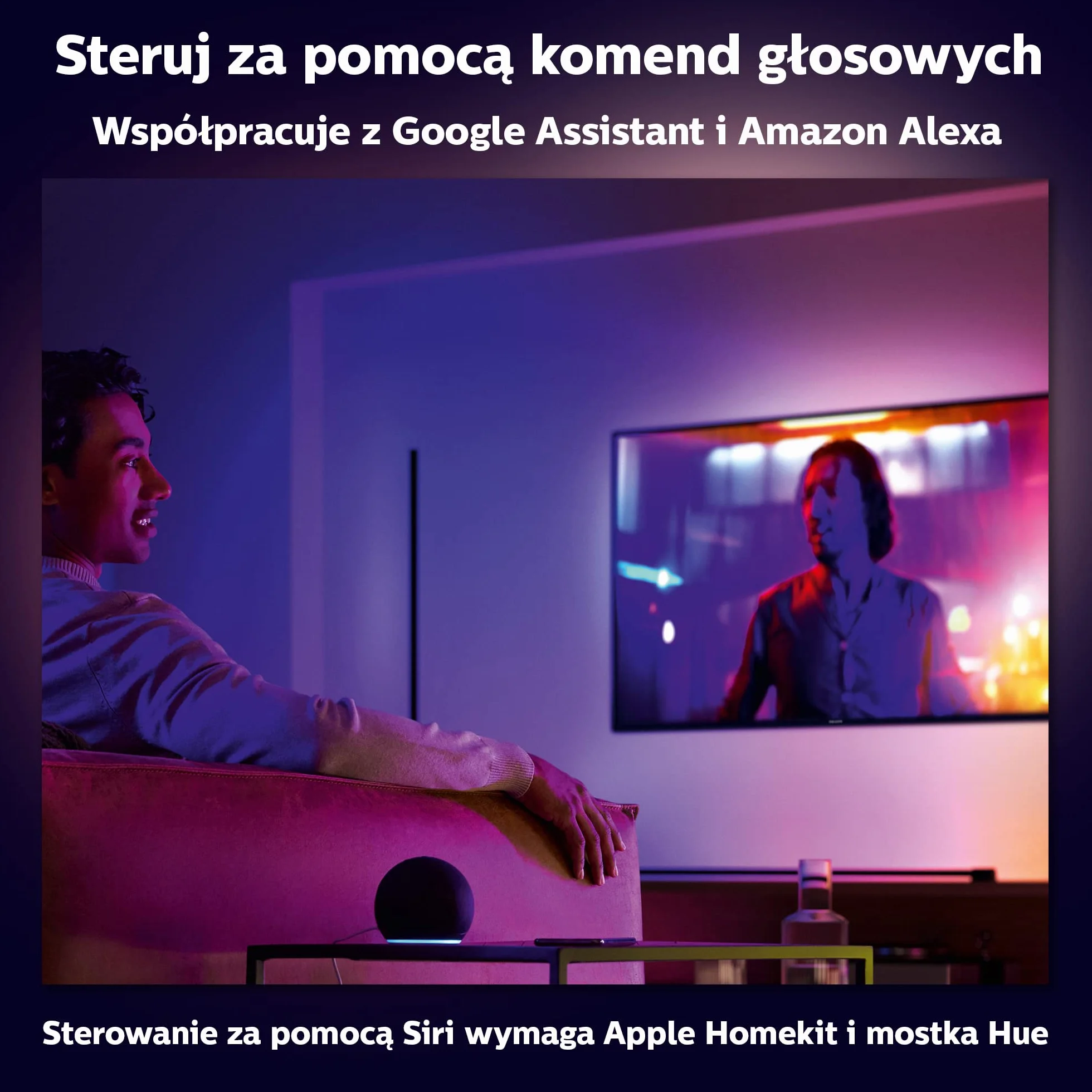 Philips Hue Lampa Podłogowa Signe Gradient Biała, 16 mln Kolorów, Ściemnianie, Smart LED
