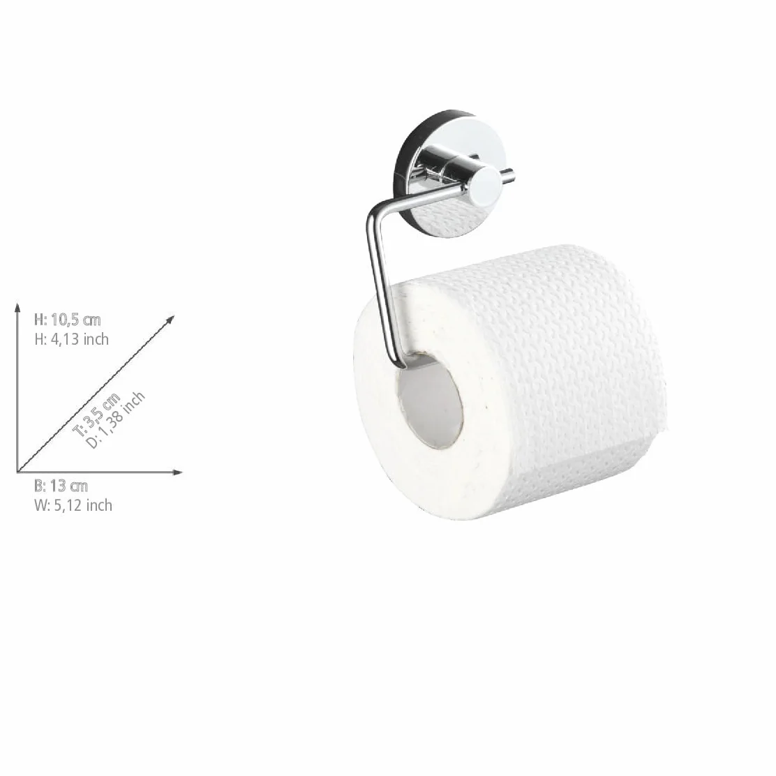 WENKO Vacuum-Loc Uchwyt na Papier Toaletowy Milazzo Stal Srebrny