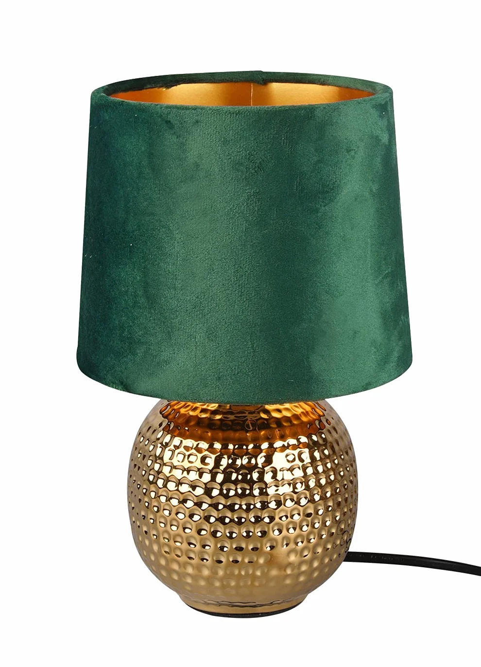 Reality Leuchten lampa stołowa Sophia R50821015 ceramika złoty aksamitny abażur E14 16 cm