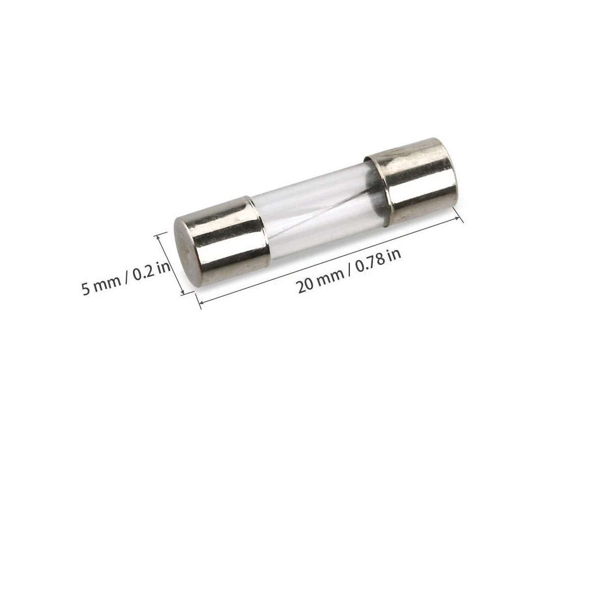 DollaTek Bezpieczniki szklane 5x20 mm Fast-Blow 0,2A-20A 100 szt