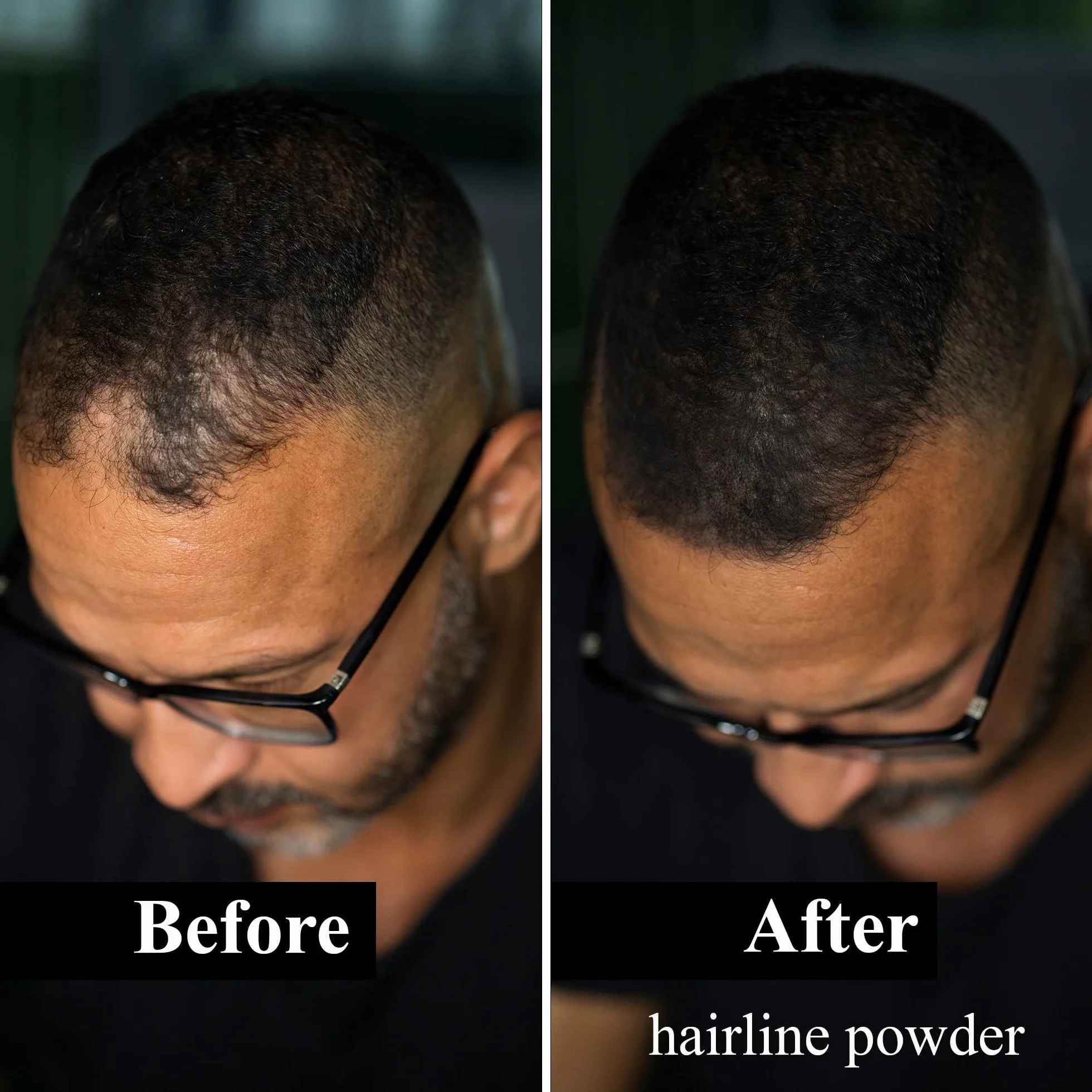 LEON MIGUEL Puder do nasady – wodoodporny puder Hairline Powder jako idealny korektor do zakrywania nasady, niewidoczny makijaż włosów do zagęszczania włosów (czarny, Hairline Powder)
