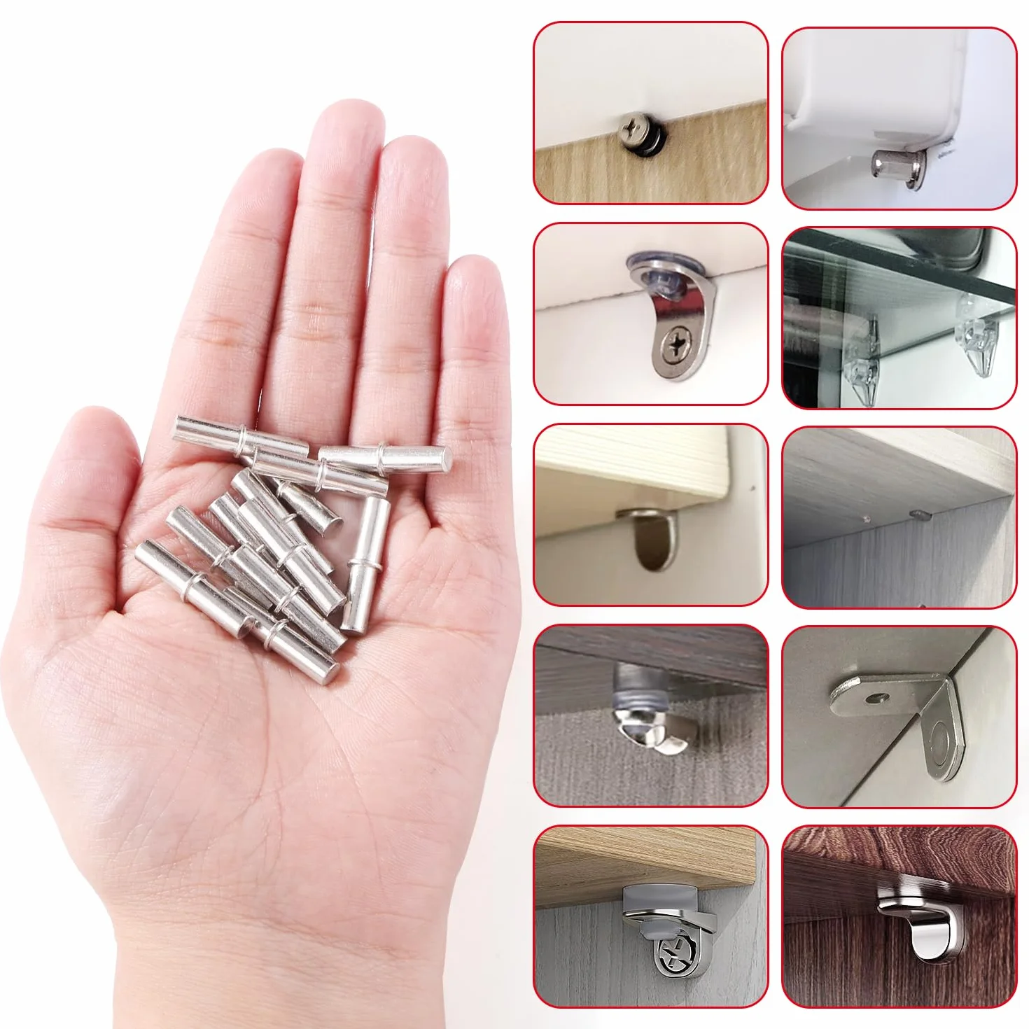 YIXISI 50 Sztuk Kołków Półkowych 25x5 mm do Szafek Kuchennych