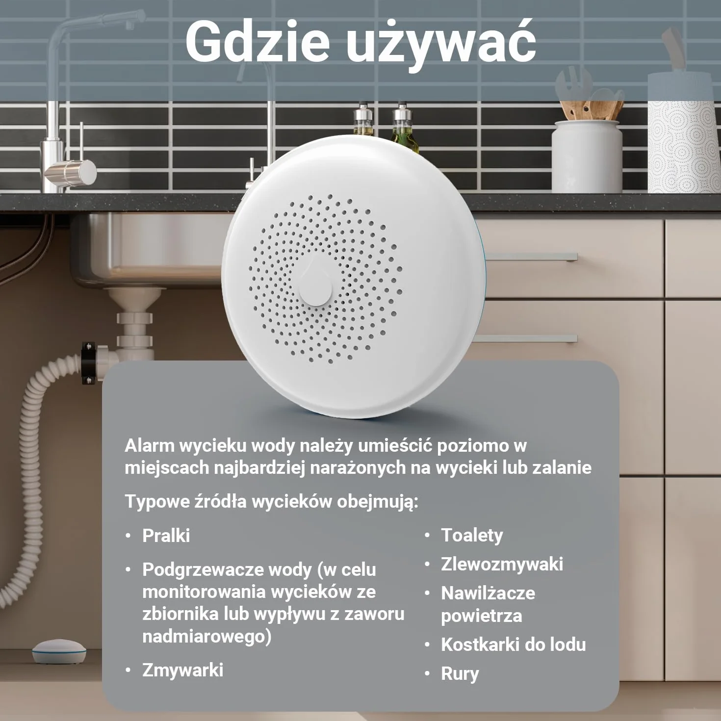 FireAngel FA7011 Czujnik Wycieku Wody - Czujnik Zalania Biały