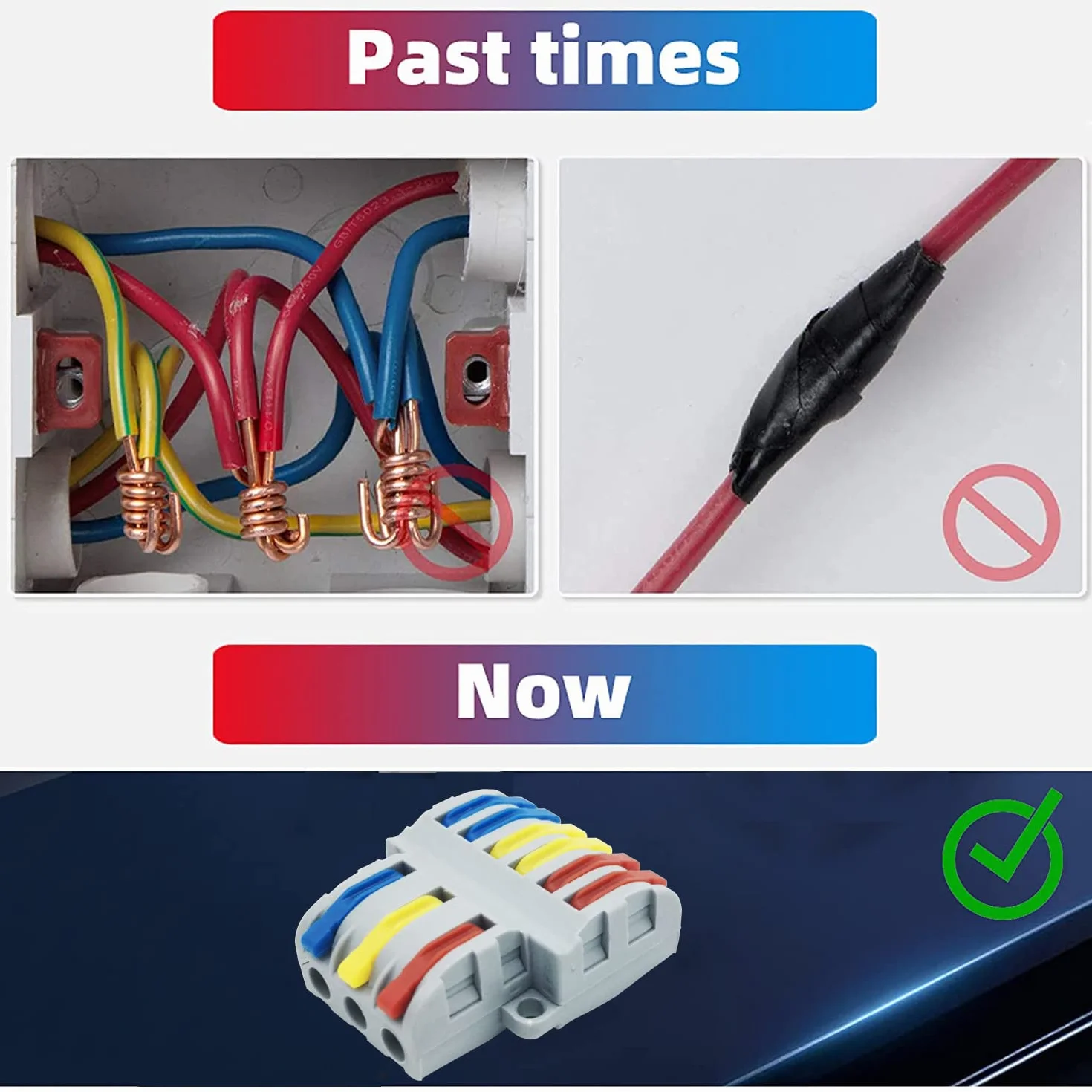CESFONJER SPL-63 Bloki zacisków elektrycznych szybkozłączowe 3 w 6 złącze dwustronne dźwignia (6 szt.)