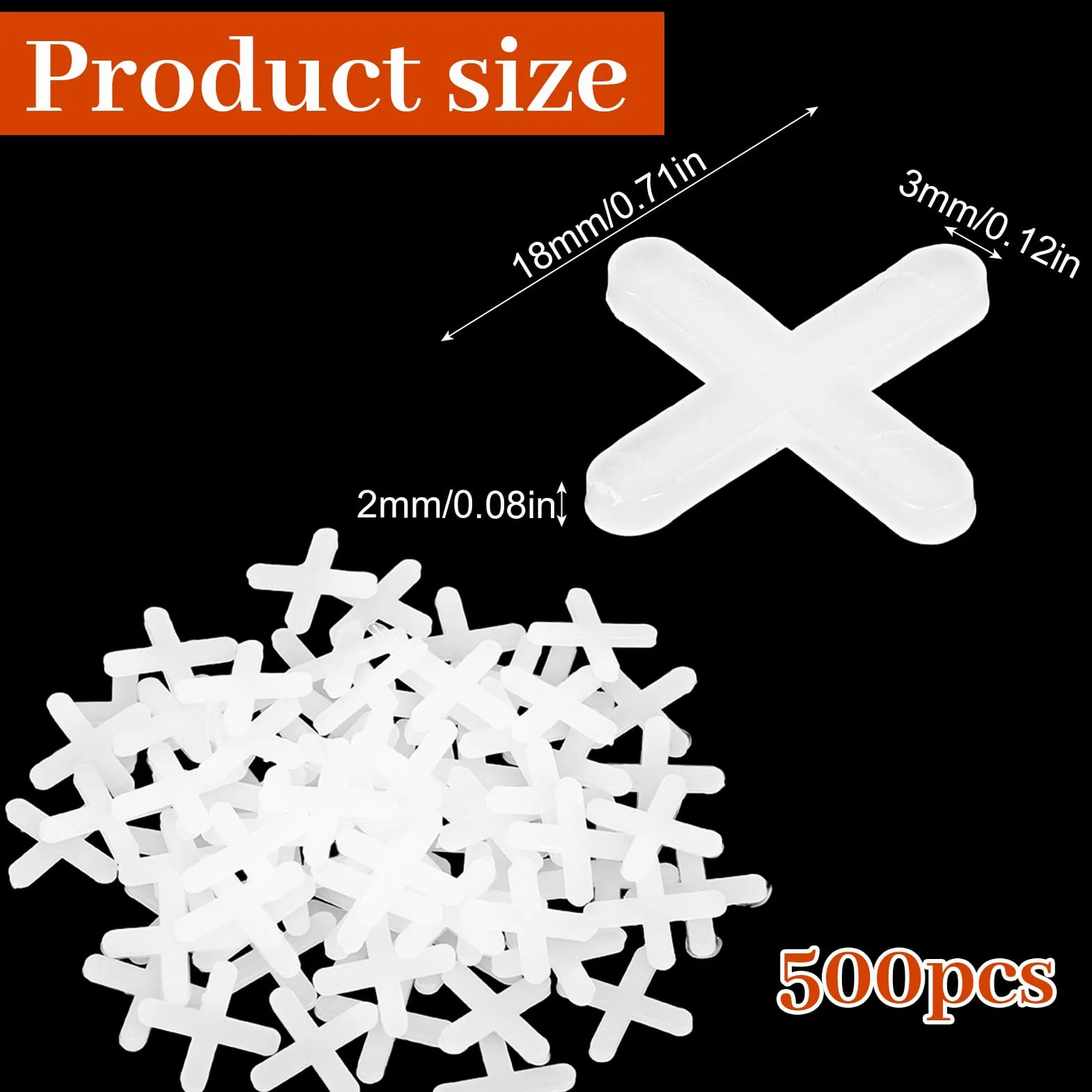 Yuanchu 500 sztuk krzyżówek do płytek, 3 mm, PCW, białe
