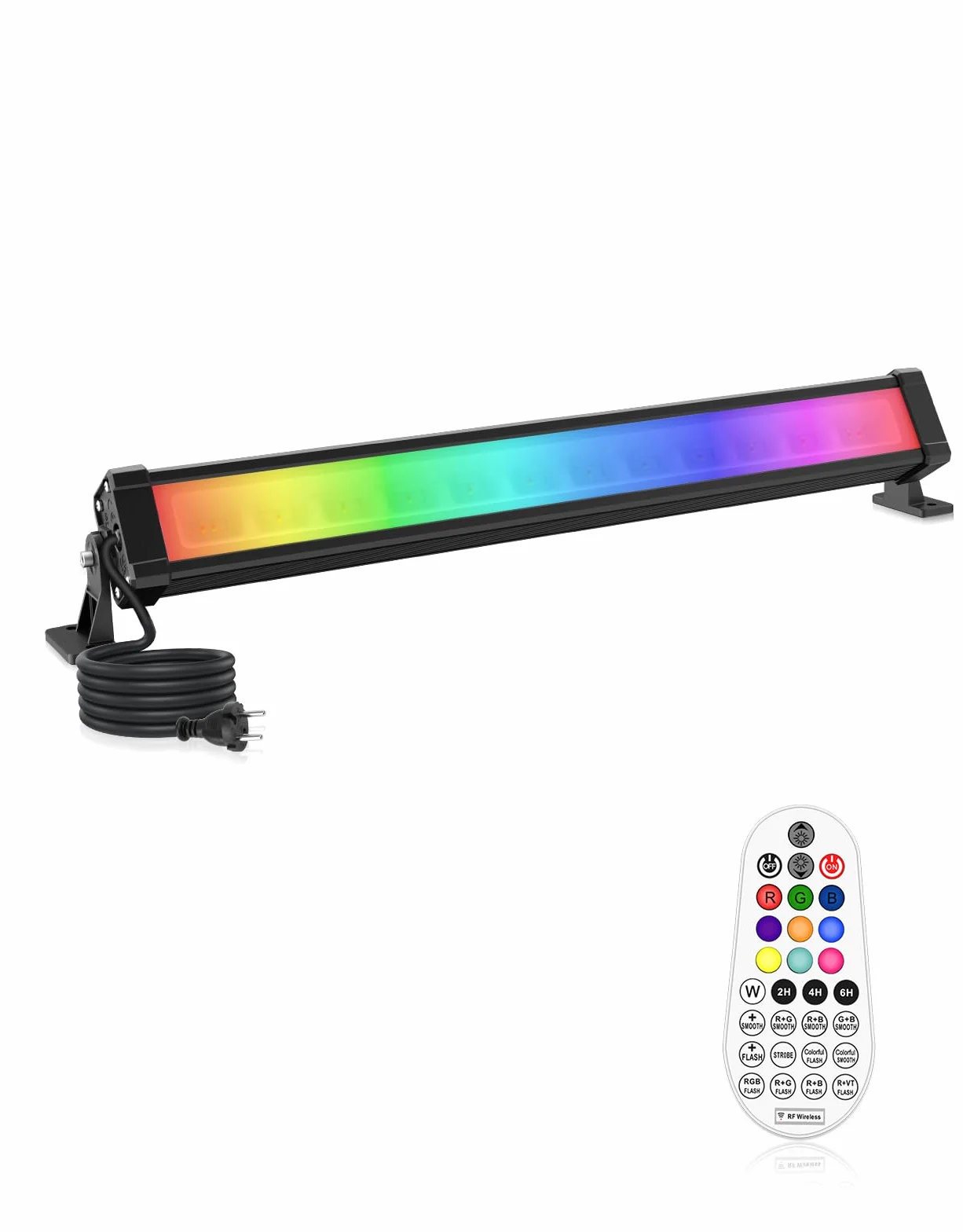 CLV Projektor LED RGB Bar 25 W Kolorowy reflektor z pilotem RF 360° Wodoodporna
