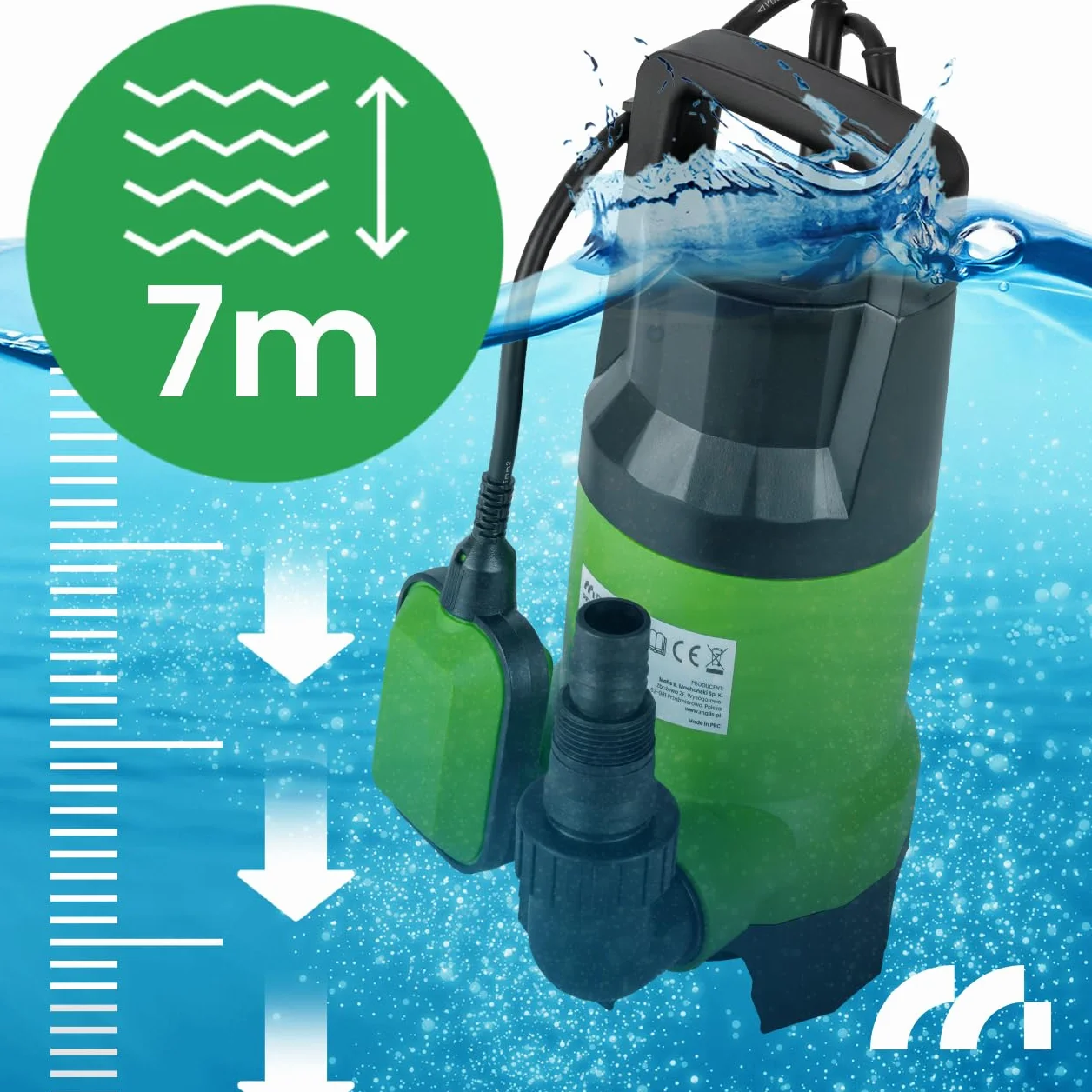 Pompa zanurzeniowa MalTec 13000 l/h 770 W 10 m kabel