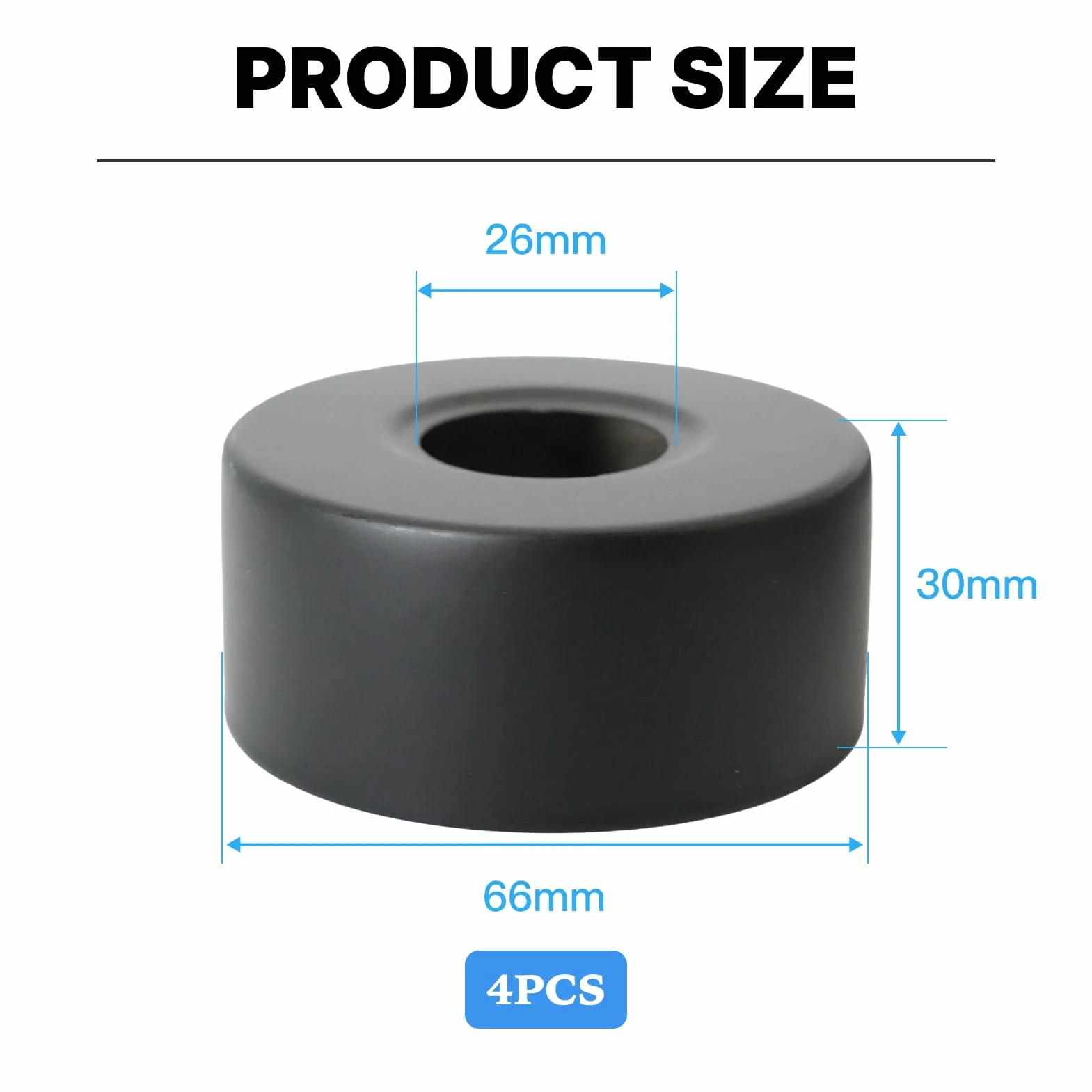 Kran rozety ze stali nierdzewnej 3/4 czarny Ø 66 mm x 30 mm 4 sztuki
