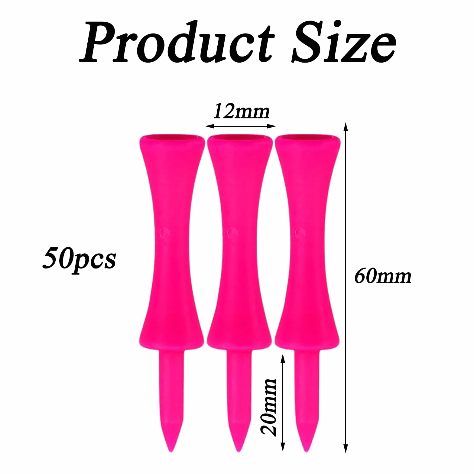 Herbaty golfowe, 50 sztuk, z tworzywa sztucznego, do golfa, golfa, z tworzywa sztucznego, nadają się jako prezent dla golfistów lub członków rodziny (6 cm)