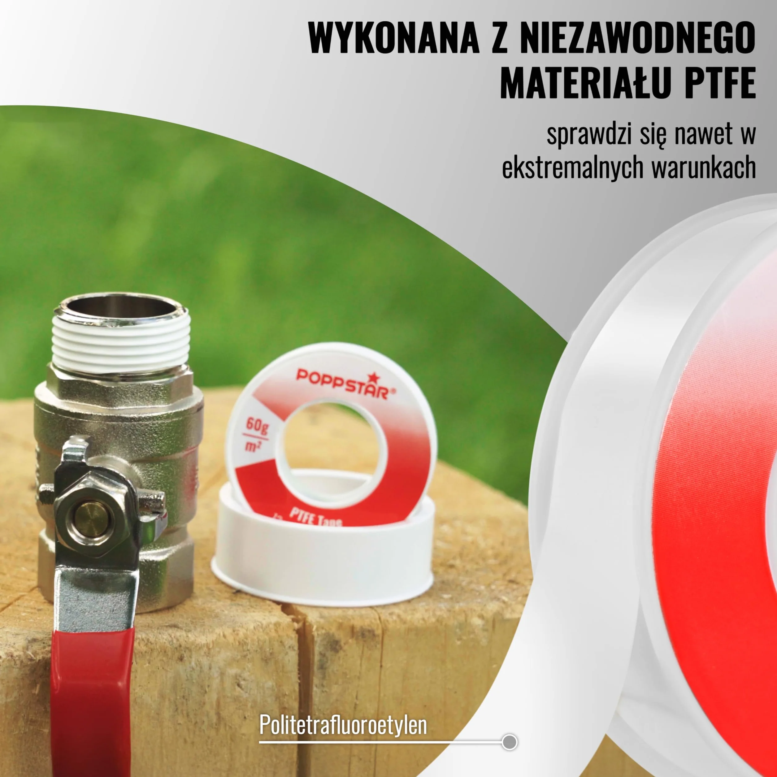 Poppstar taśma teflonowa 12 m x 12 mm x 0,1 mm PTFE uszczelniająca do gwintów