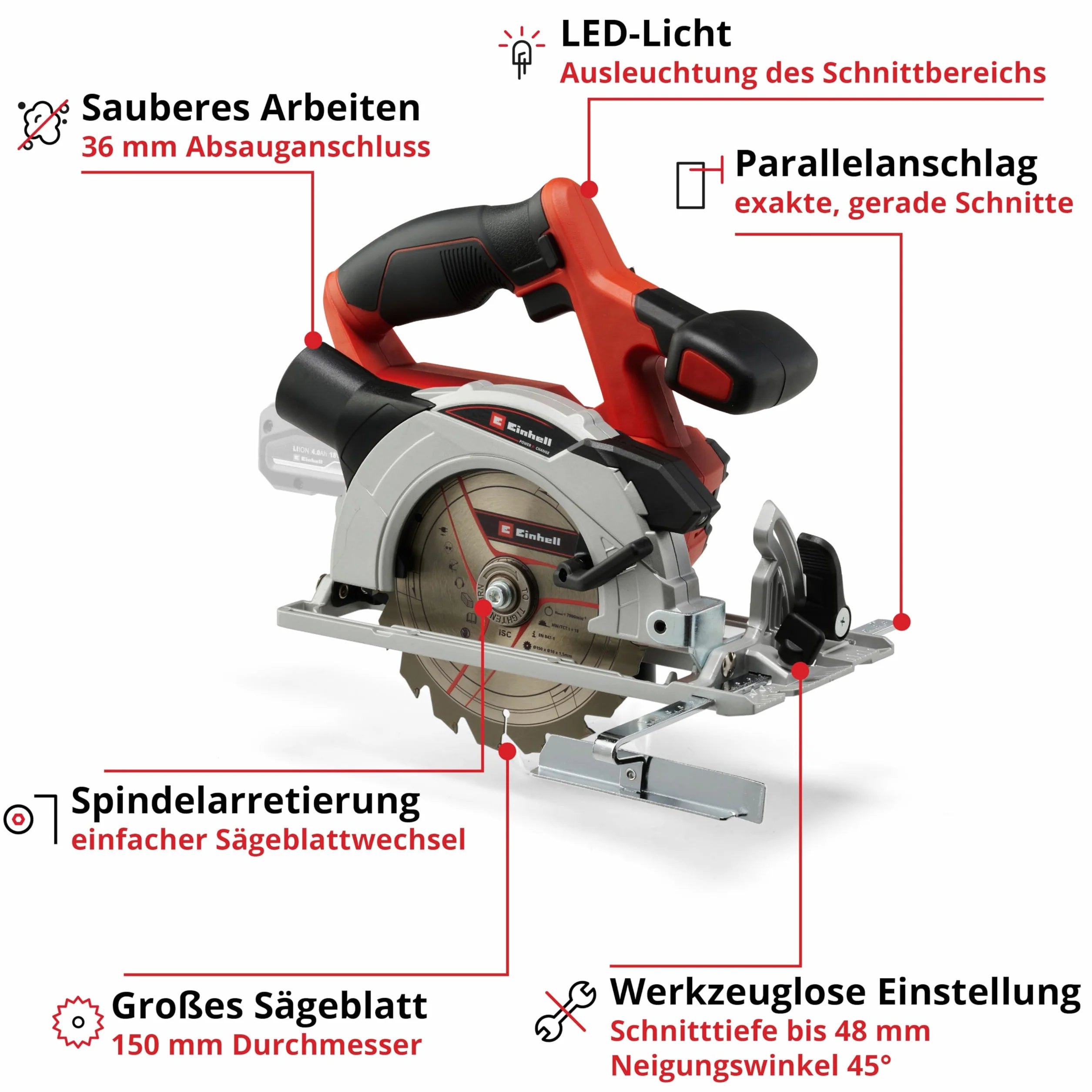 Einhell TE-CS 18/150 Li-Solo Akumulatorowa pilarka tarczowa 18V Li-ion