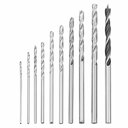 Zestaw mikro mini wiertarek ręcznych z 10 wiertłami spiralnymi 0,8–3,0 mm, imadło precyzyjne