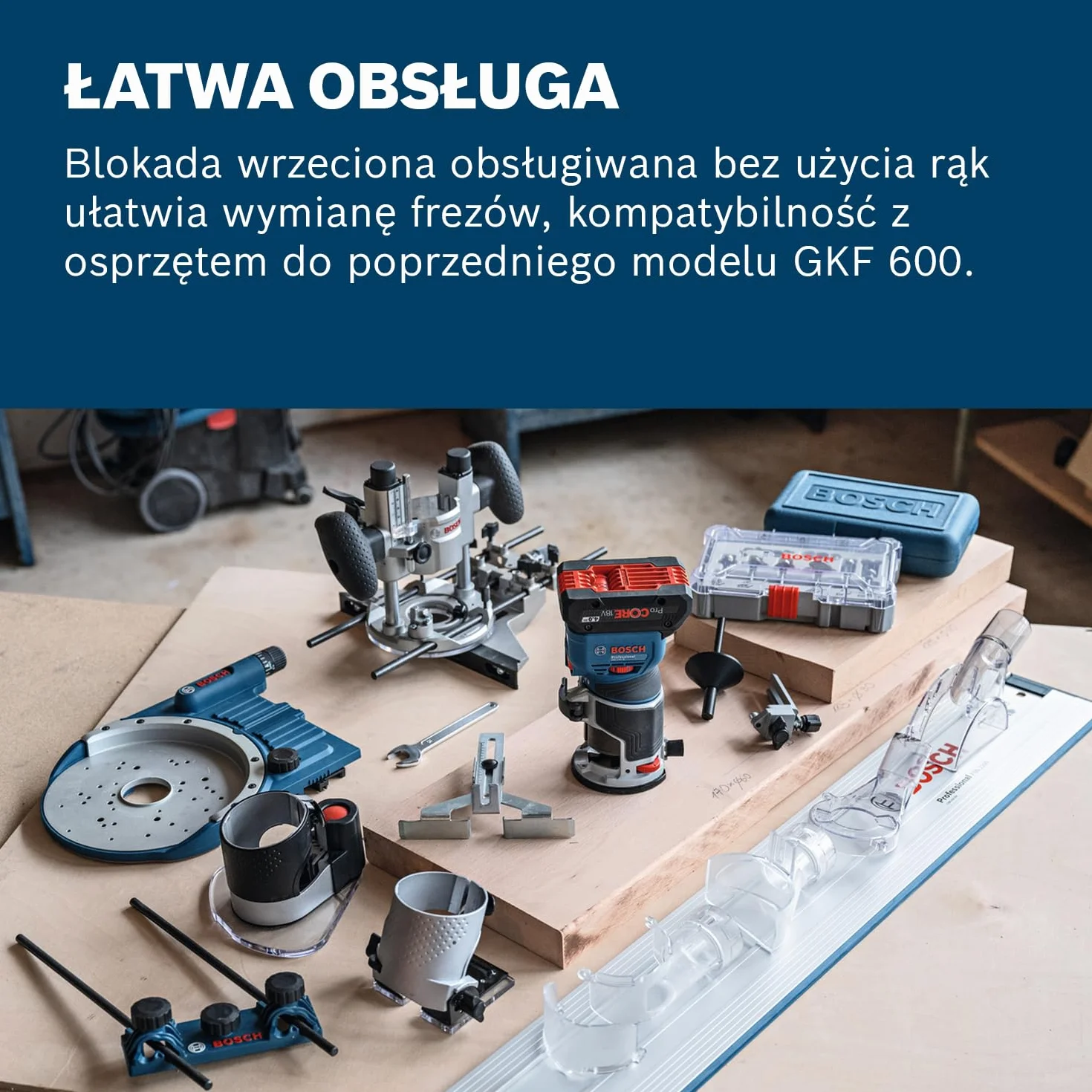 Bosch GKF 18V-8 Akumulatorowa Frezarka 18V z Prowadnicą Równoległą