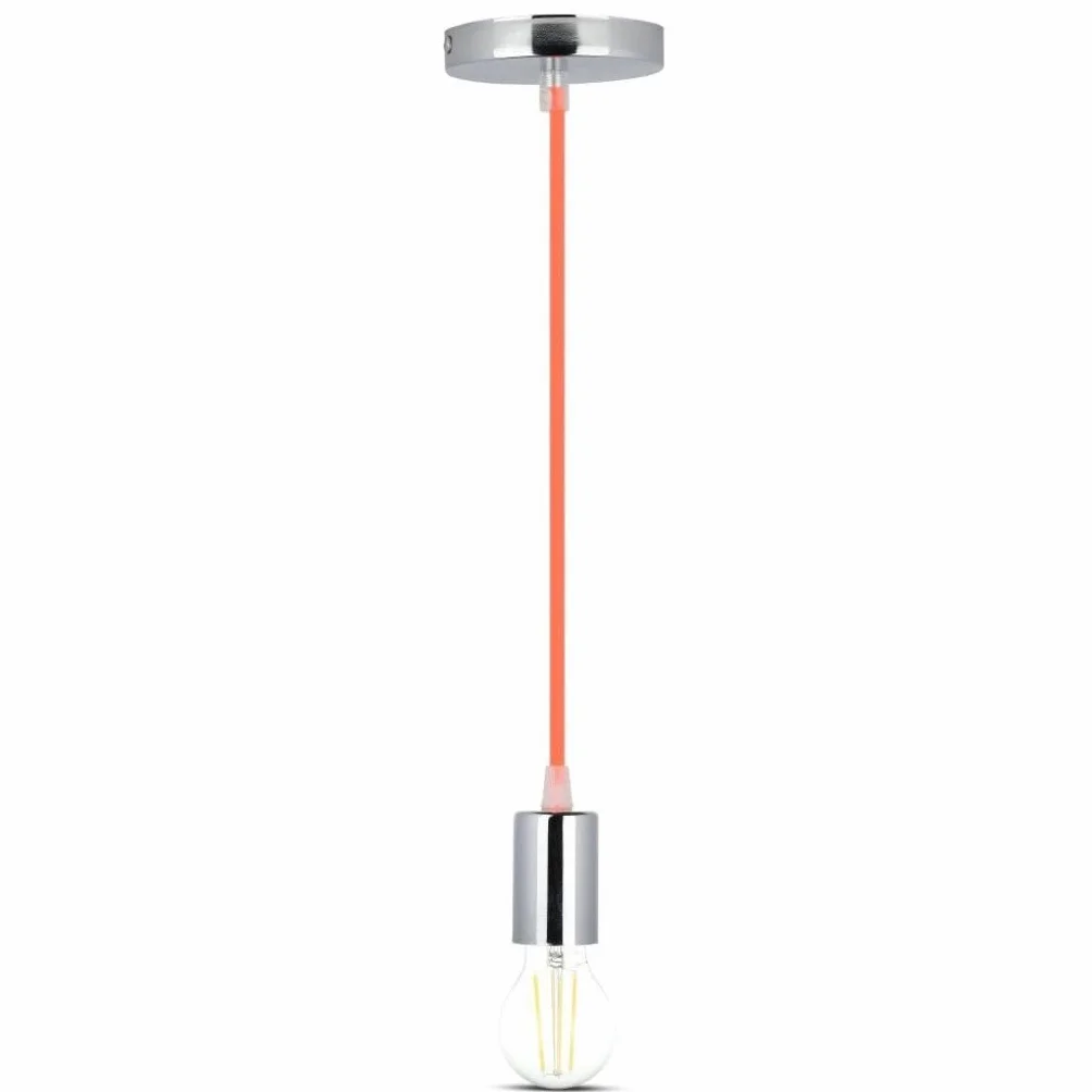 V-TAC VT-7338 Lampa Wisząca Chrom E27 Pomarańczowy 60mm