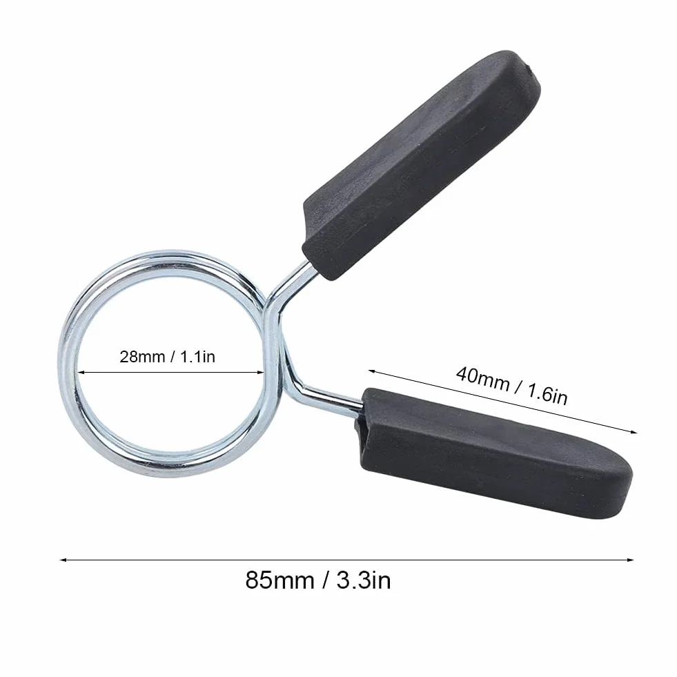 Kołnierz sprężynowy klips w wielu rozmiarach, do krótkich hantli, długich przyrządów fitness 50 mm, 30 mm, 28 mm, zacisk, miękkie uchwyty z tworzywa sztucznego (28 mm)