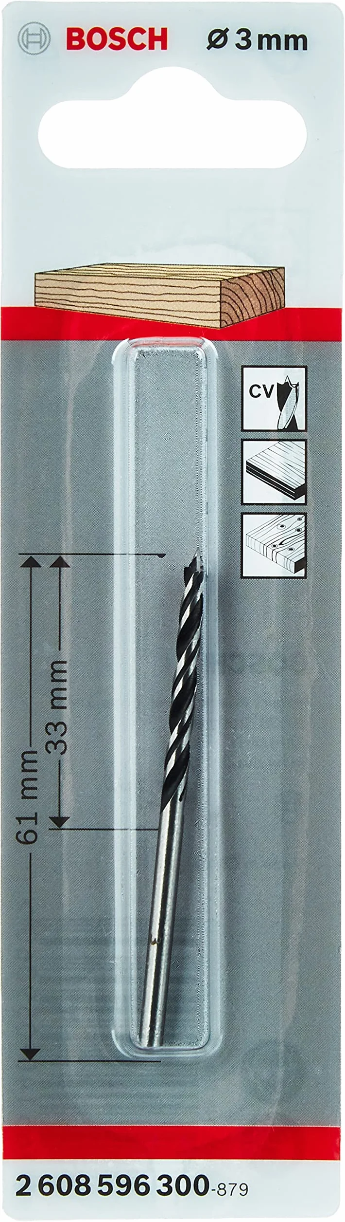 Bosch Professional Spiralne Wiertła do Drewna Ø 3 x 33 x 61 mm