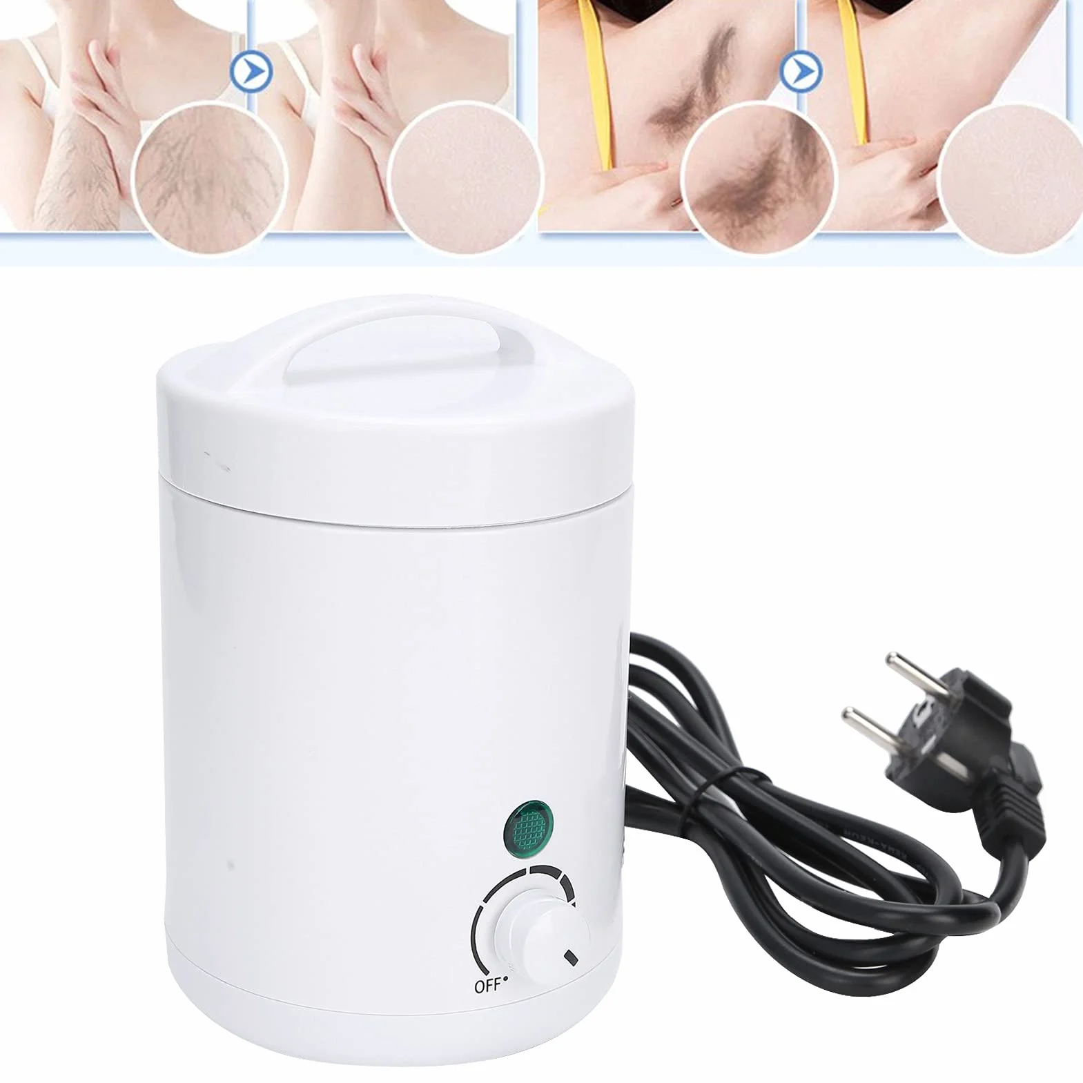 Mini Wax Warmer - Woskowa Maszyna do Depilacji, Profesjonalna Depilacja Unisex Wosk Parafinowy do Brazylijskiego Zestawu do Woskowania Brwi i Nóg dla Kobiet i Mężczyzn(EU Plug 220V)
