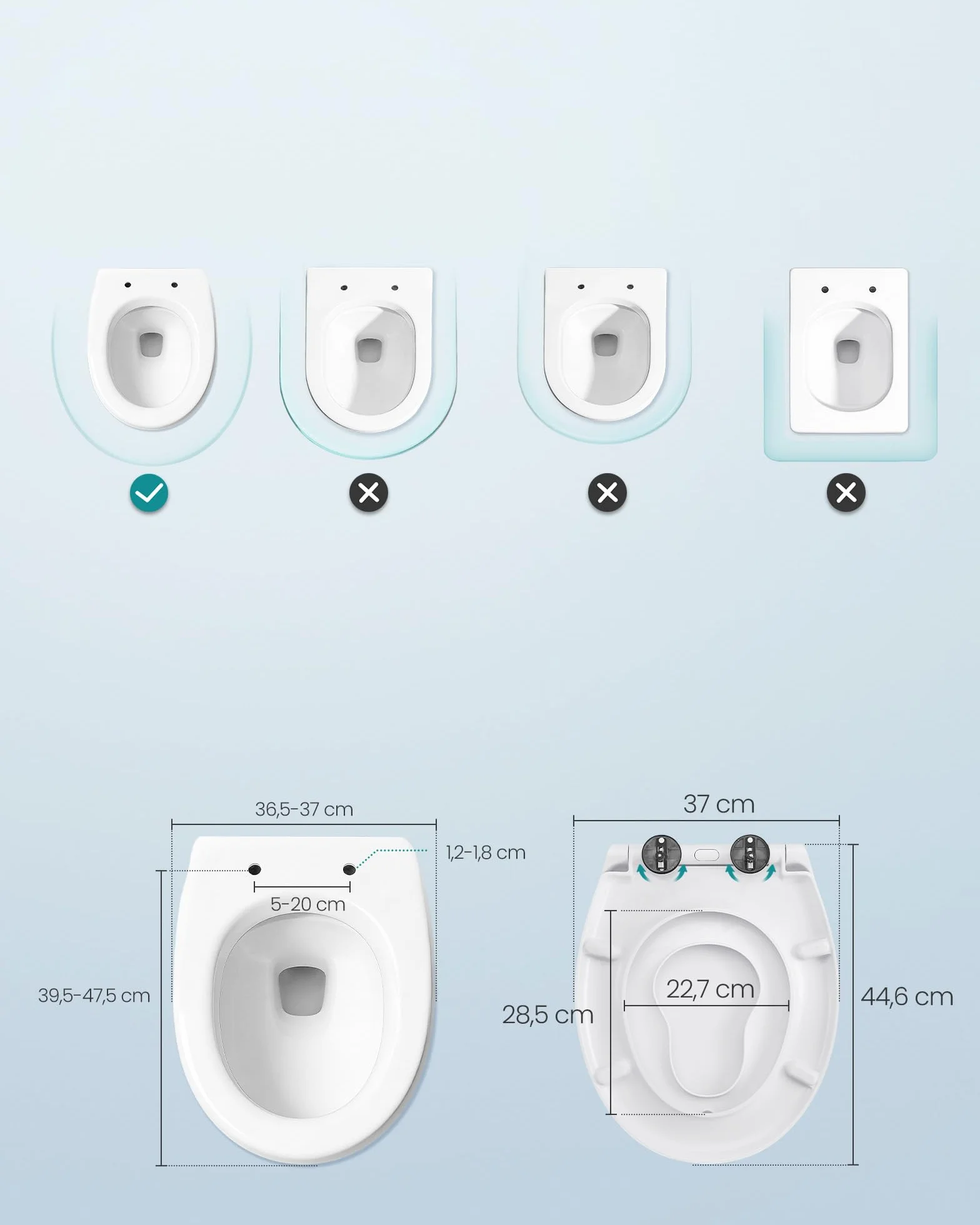 SONGMICS Deska sedesowa dla dziecka mechanizm cichego zamykania wyjmowana mocznikowo-duroplast nośność 300 kg biała BTL106WZ01