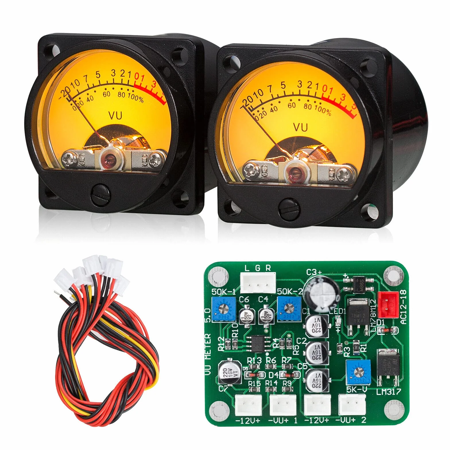 Podwójny analogowy VU Meter DB panel wskaźnik poziomu dźwięku z płytką sterownika do wzmacniacza DIY