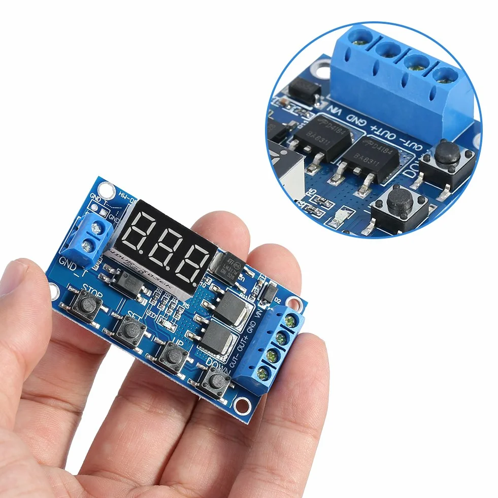 Timer moduł wyzwalacz opóźnienie cyklu programator czasowy DC 5 V - 36 V z wyświetlaczem LED