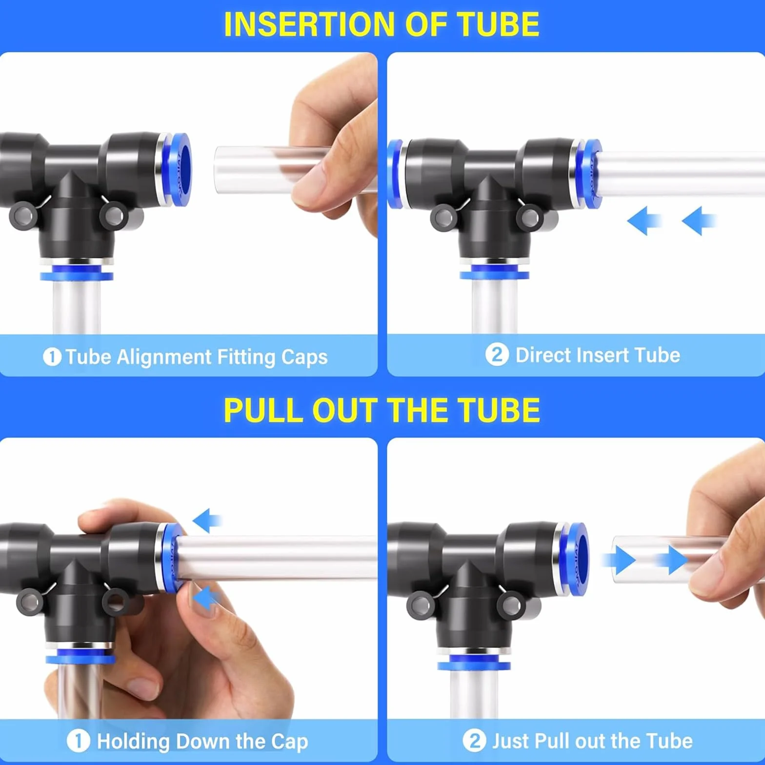 TAILONZ PNEUMATIC Zestaw złączek pneumatycznych 8 mm OD Push to Connect 40 szt.