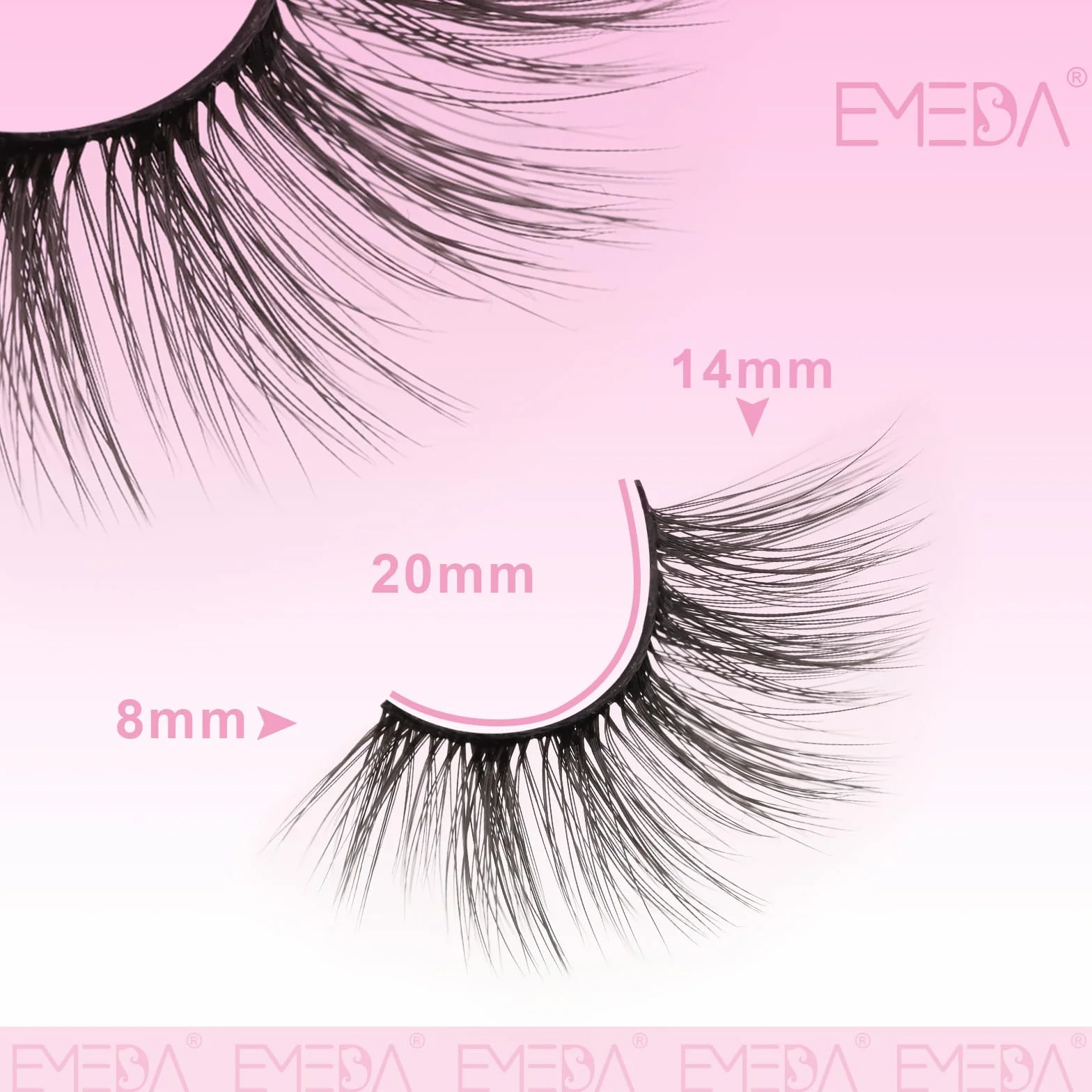 14 Par Rzęsy Połówkowe Naturalnie Wyglądające - Narożne, 3/4, Wielowarstwowe 3D Wispy, Haf Natural Lashes False Eyelashes (W30)