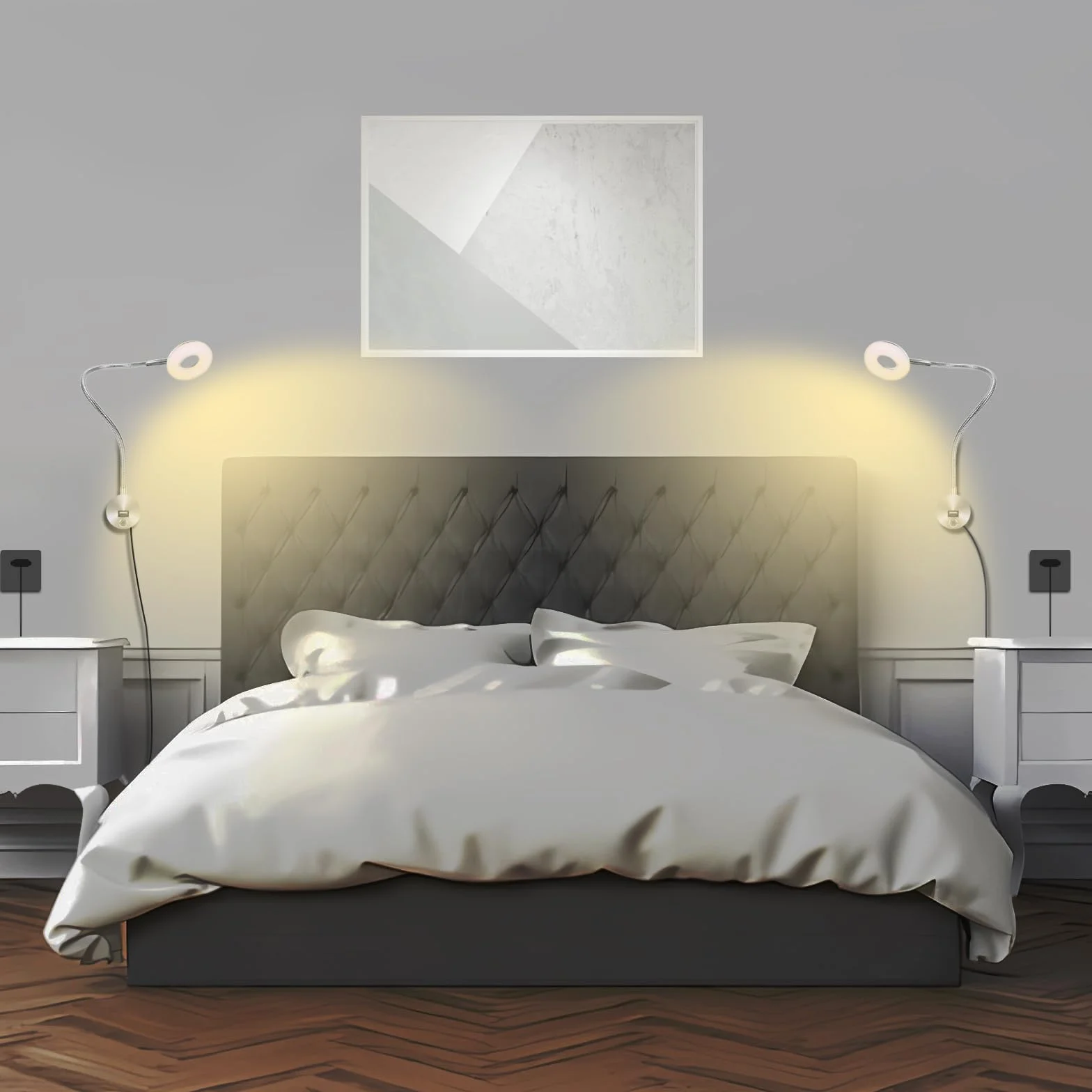 VOMI Lampka do czytania LED ścienna dotykowa ściemniana 360° 5W USB