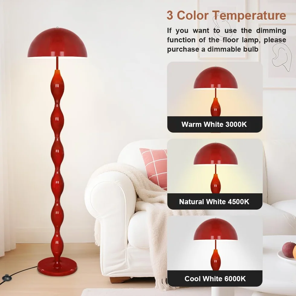 Lampa podłogowa LED 63 cm czerwona funky 3 kolory nowoczesna