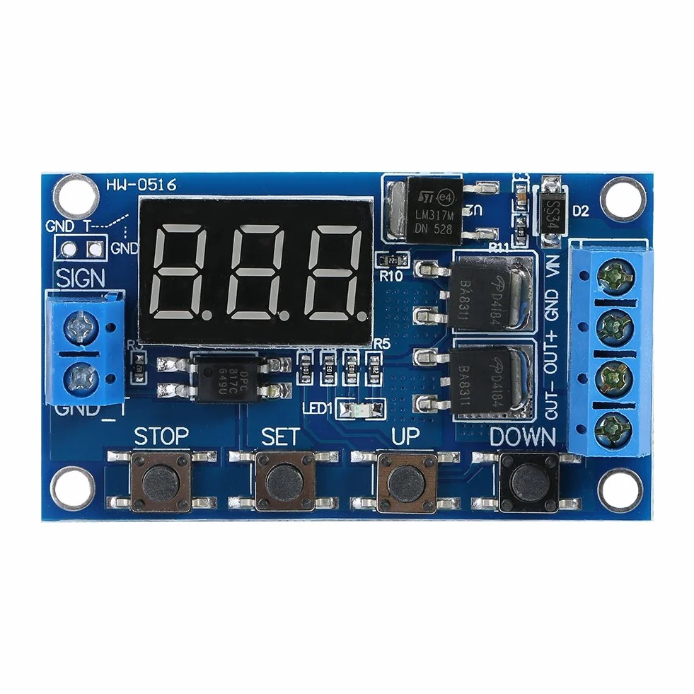 Timer moduł wyzwalacz opóźnienie cyklu programator czasowy DC 5 V - 36 V z wyświetlaczem LED